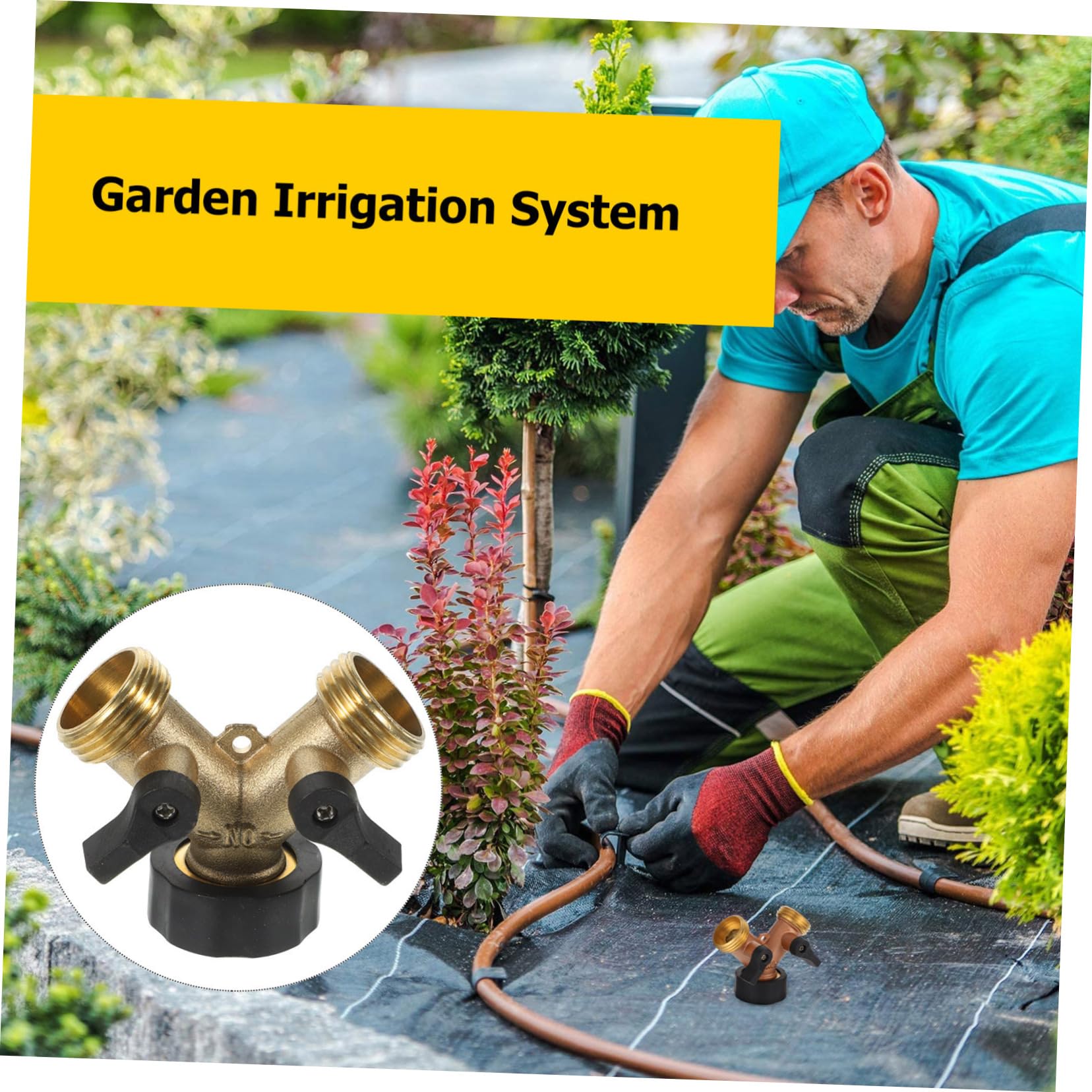 Kisangel 2pezzi Divisore per Tubo Flessibile y in Ottone Connettore per Tubo Flessibile Adattatore per Rubinetto Giardino Connettore Raccordo per