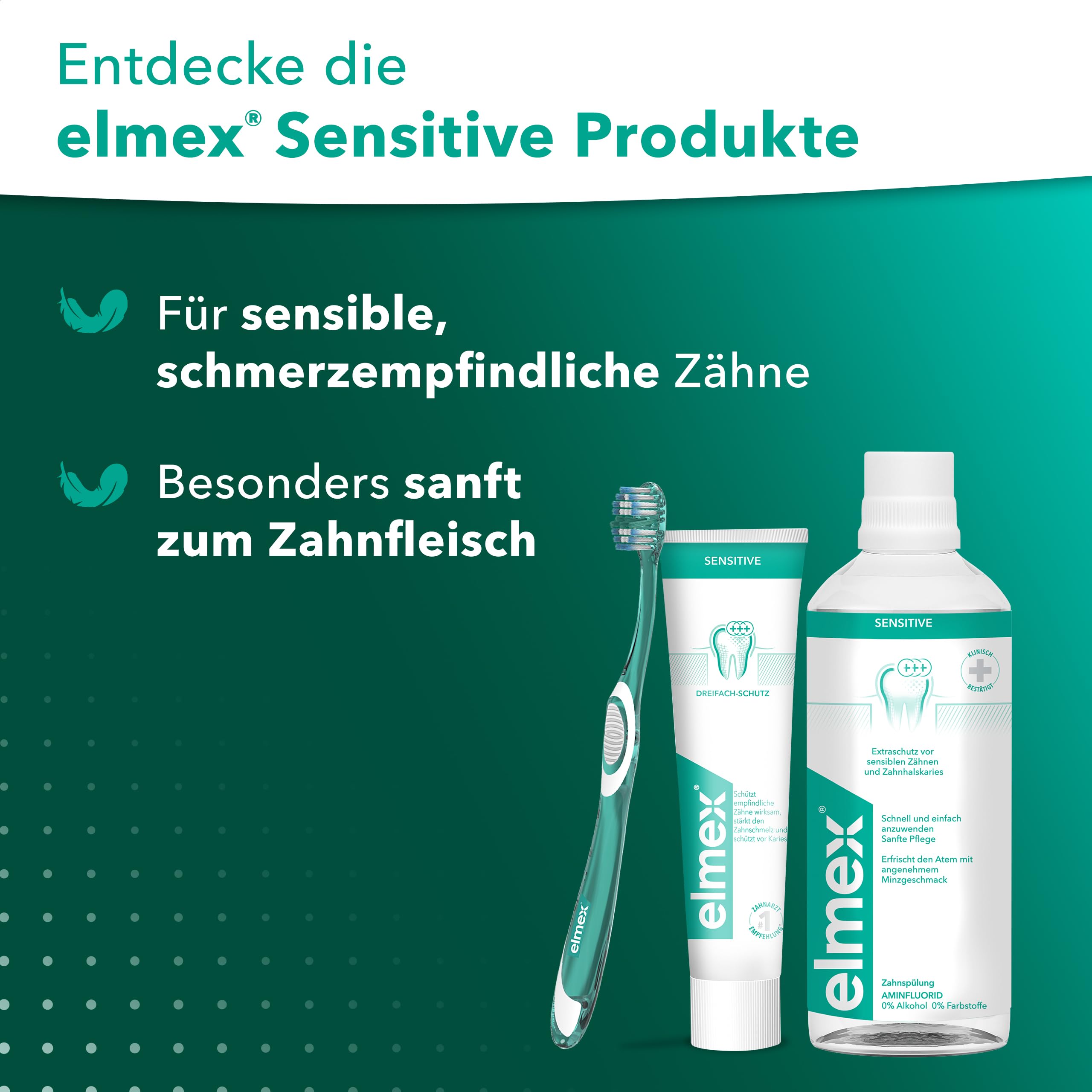 elmex Enjuague bucal Sensitive 4 x 400 ml – Enjuague bucal para una protección adicional contra los dientes sensibles al dolor y la caries del cuello – para la limpieza diaria sin alcohol con sabor a
