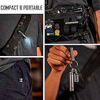 Vista 7 de KeyUnity KF04 Mini LED Flashlight with Pocket Clip - Super Bright Handheld Size Titanium EDC Keychain Penlight for Outdoor Camping, Hiking, Climbing