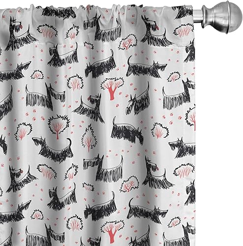 Miniatura 49 de Ambesonne Cortinas a cuadros marrones, ilustración de tartán bicolor, cuadrados en repetición diagonal, juego de 2 paneles para tratamiento de Azul