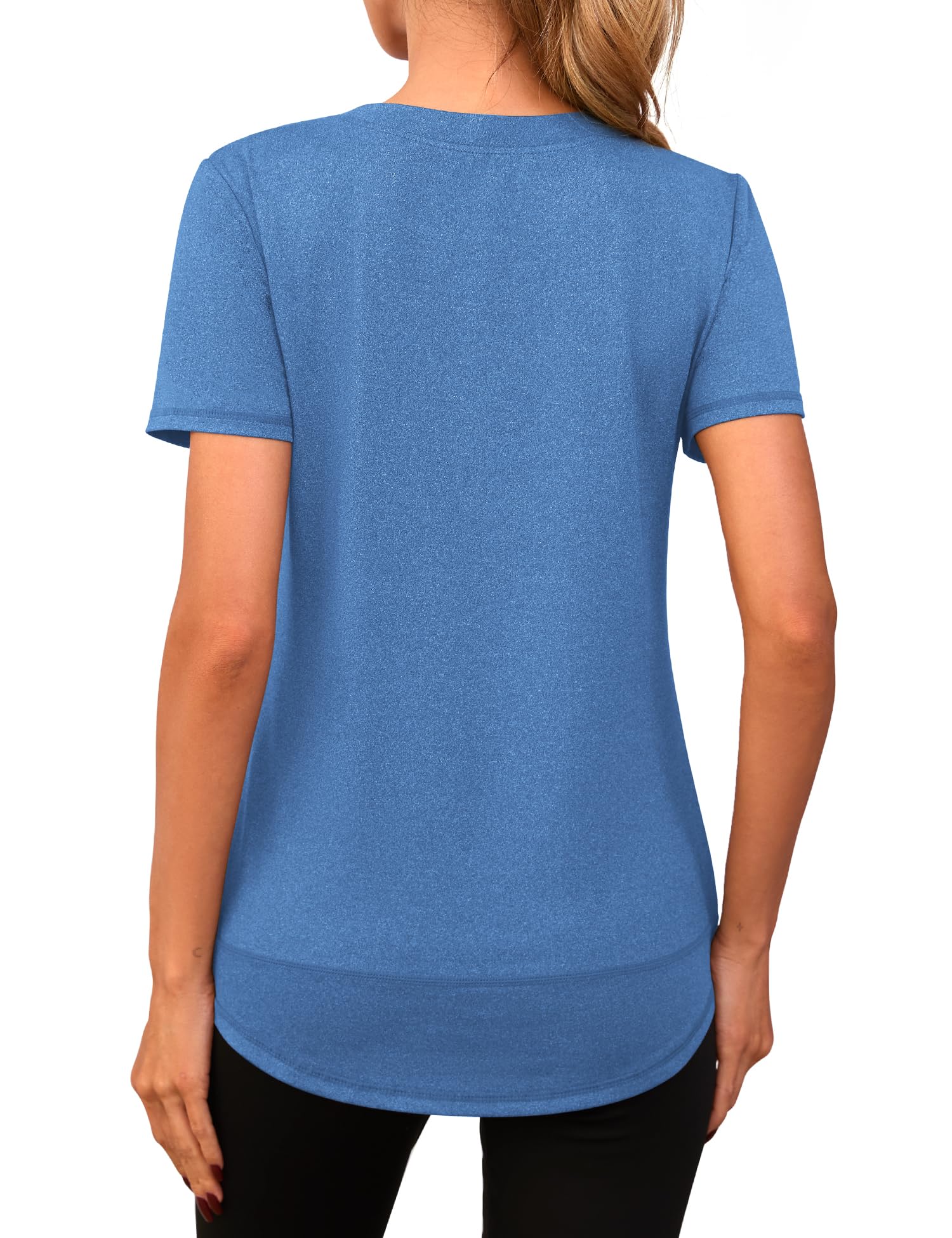 Memouniva Maglietta Sportiva Donna Maglia a Maniche Corte Palestra T-Shirt per Yoga Running Fitness - 3