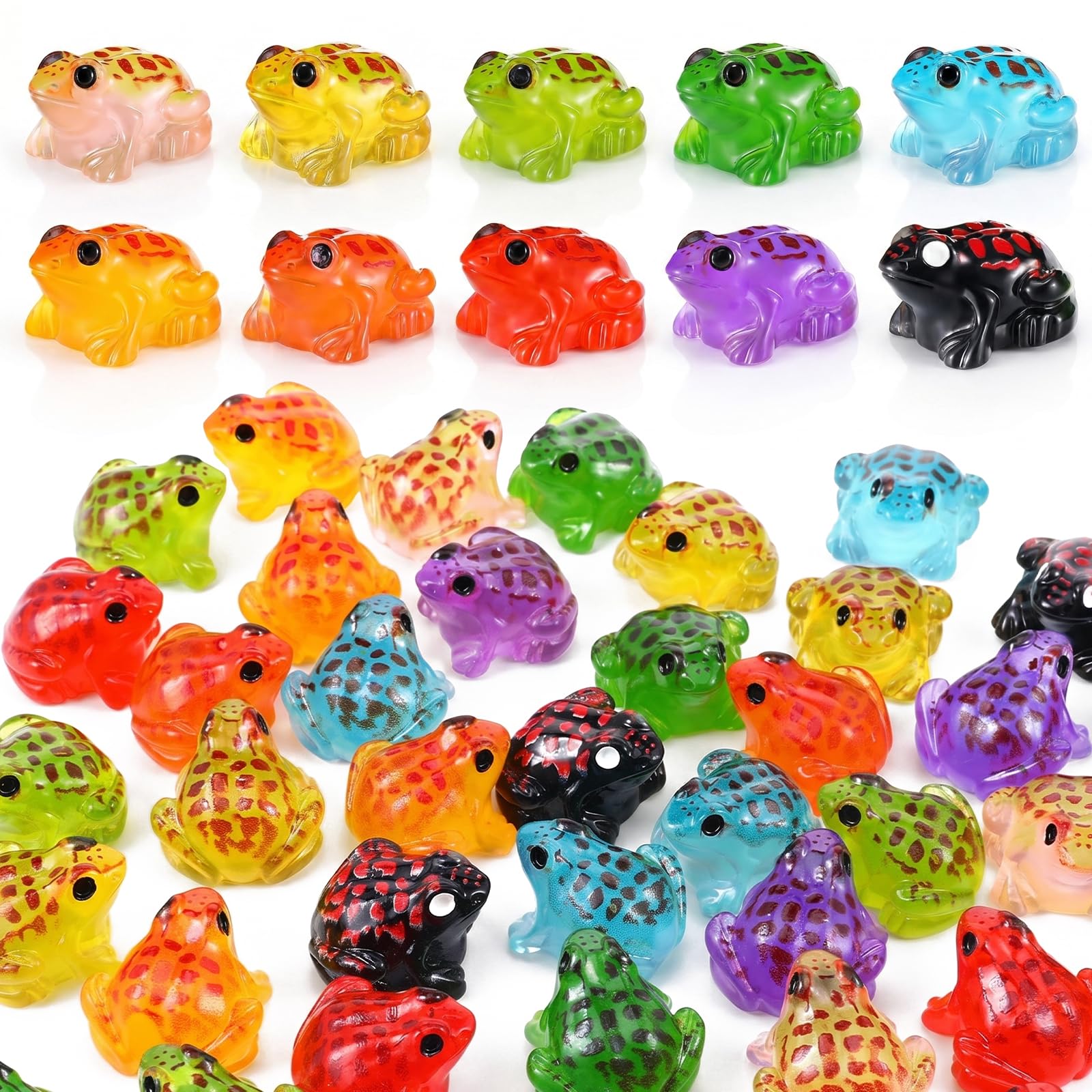 40 Pcs Resin Frogs, Glow in Dark Tiny Frogs for Diy Crafts (10 Colors )