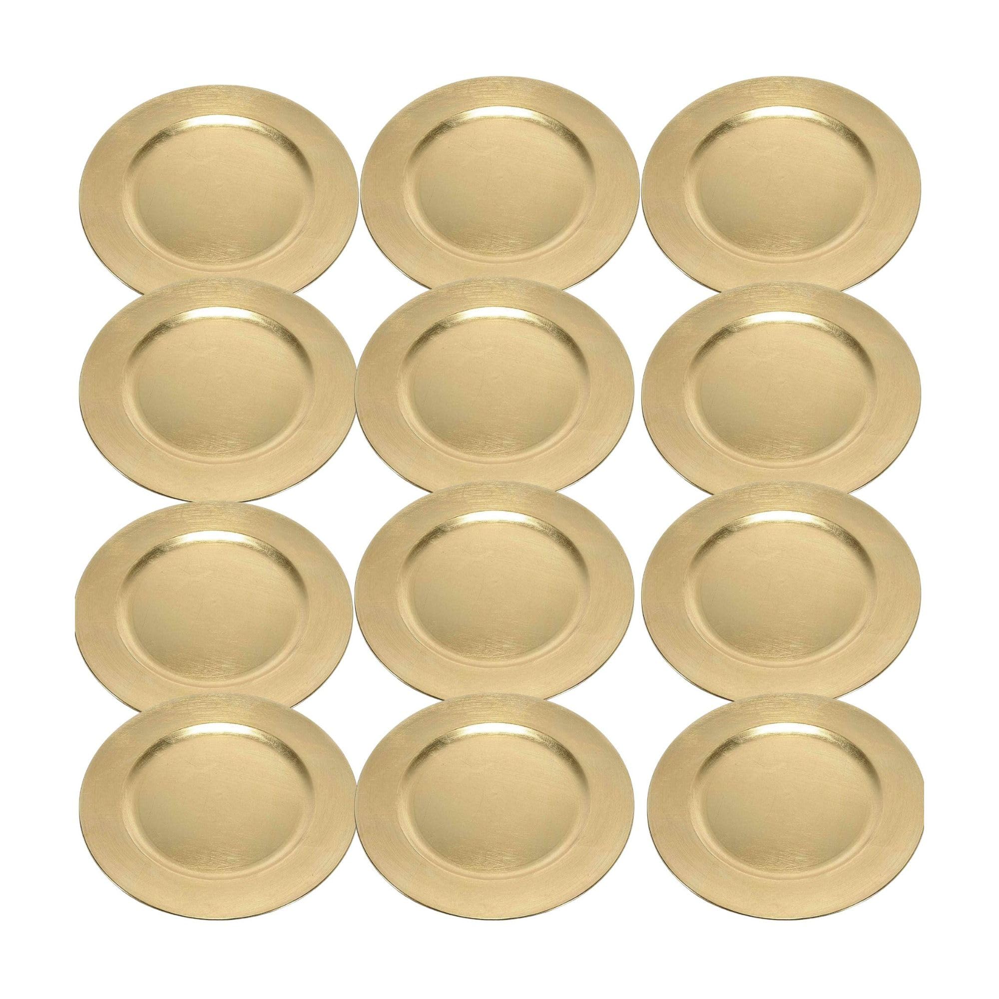 Set 12 Sottopiatti Decorativi Oro - Eleganza e Raffinatezza per la Tavola - Ø 33 cm