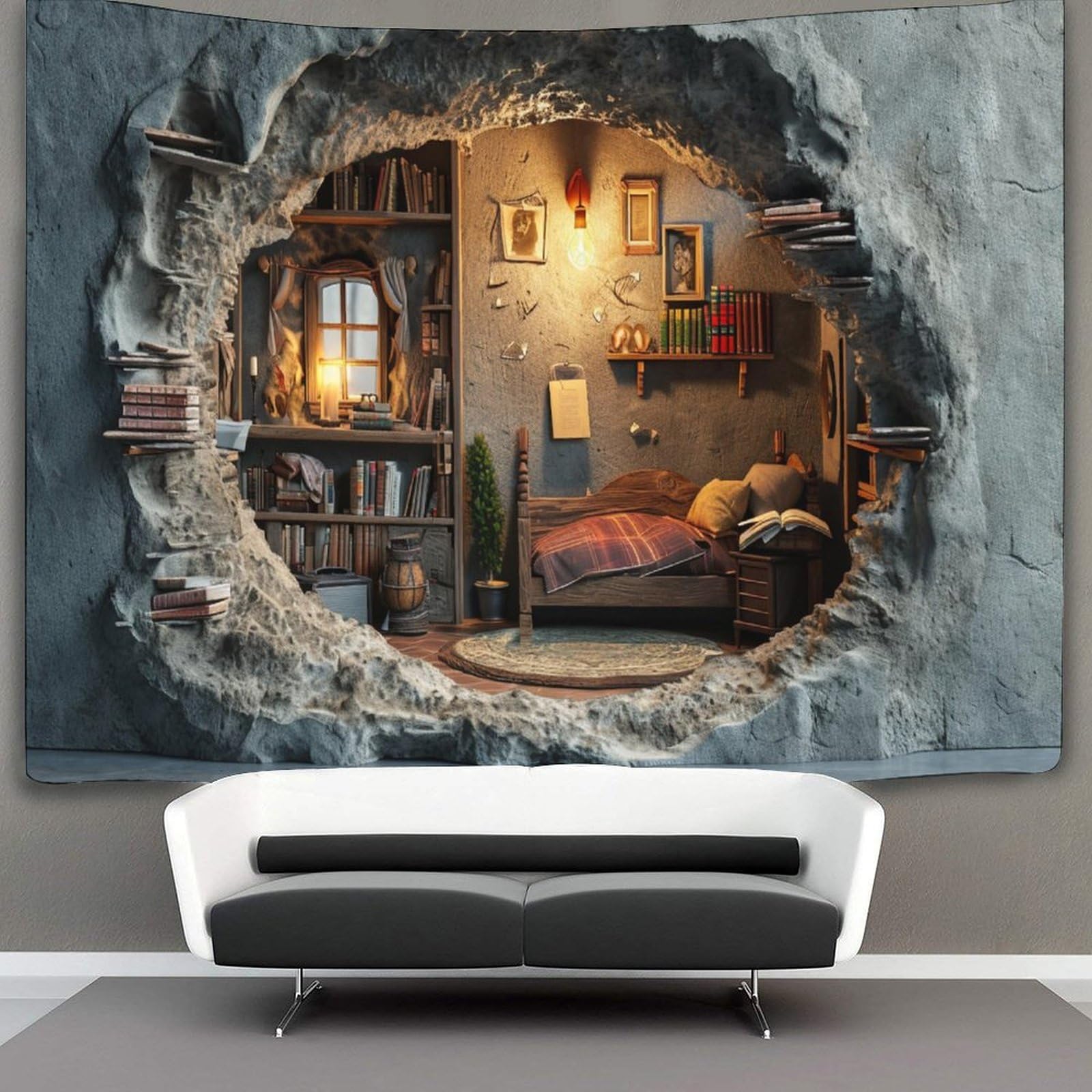 kaiyun Jungle Cabins Tapestry Wall Hanging Bio Buildings Wall Art for Living Room Bedroom Dorm 150cmx200cm
