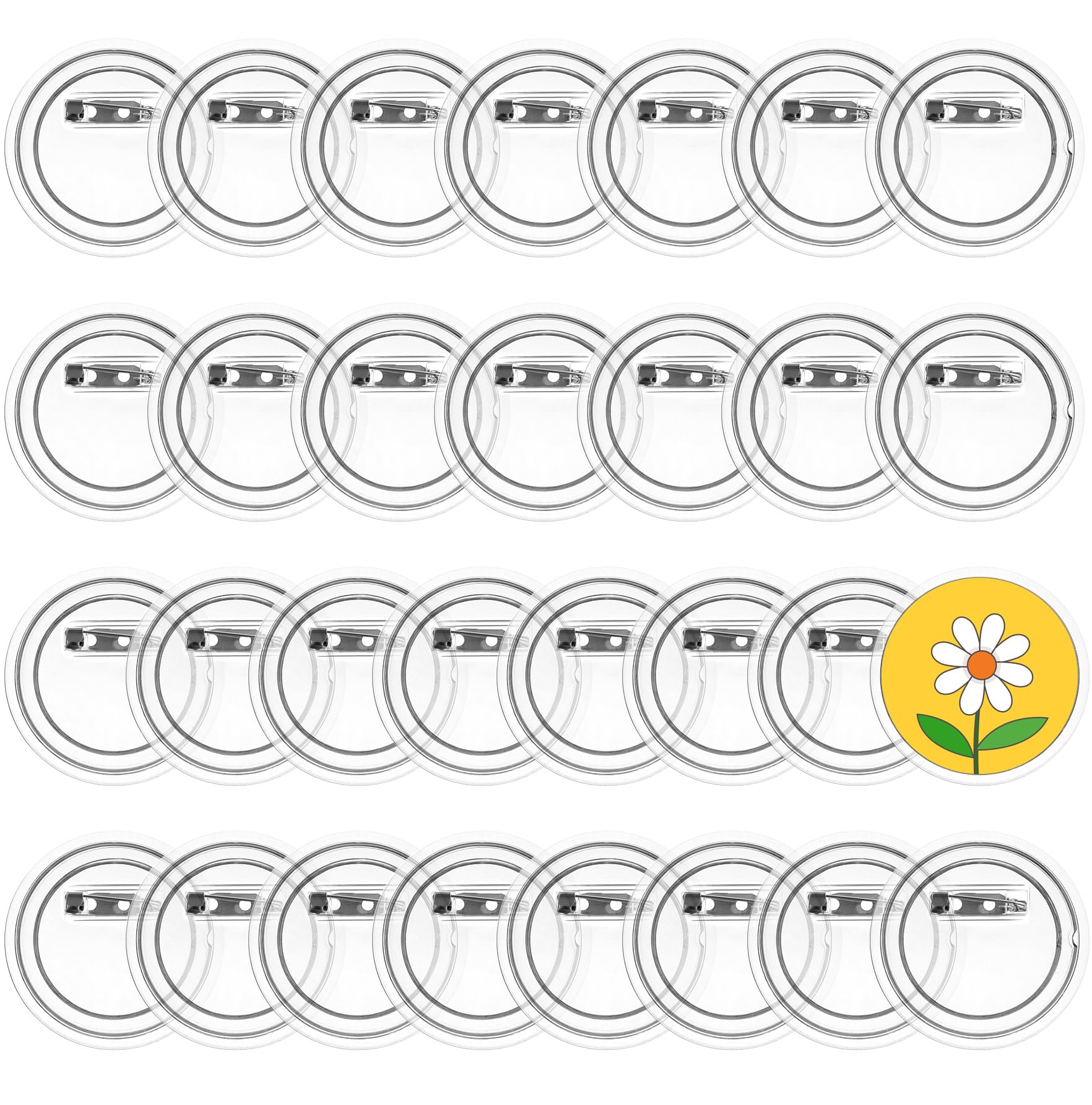 QWORK 30 Pezzi Spille Personalizzabili 60mm Acrilico Trasparente per Decorazione