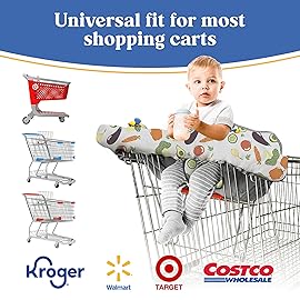 PILLANI Shopping Cart Cover for Baby, High Chair Cover for Restaurant Seat - Grocery Cart Cover for Baby Girl and Boy, Comfortable Cotton Buggy Covers for Babies - Padded Toddler Shopping Cart Cover