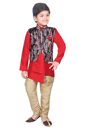ahhaaaa kids ethnic wear Waistcoat, Indo Western Kurta and Pyjama for Boys 433