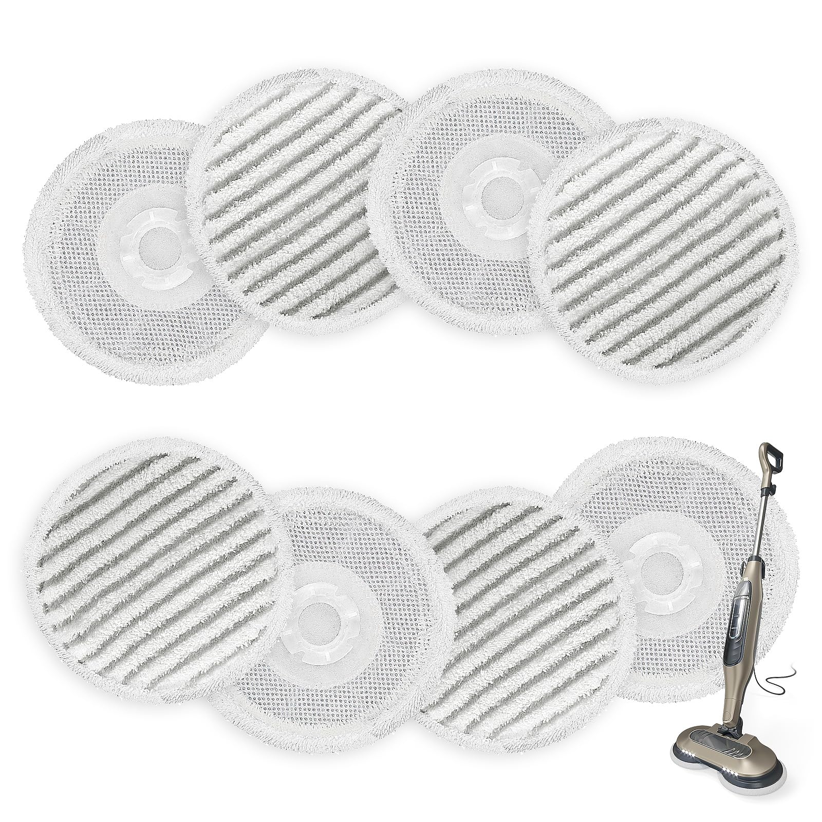 AIR U+ 8 Pack Steam Mop Replacement Pads for Shark Steam & Scrub Mop