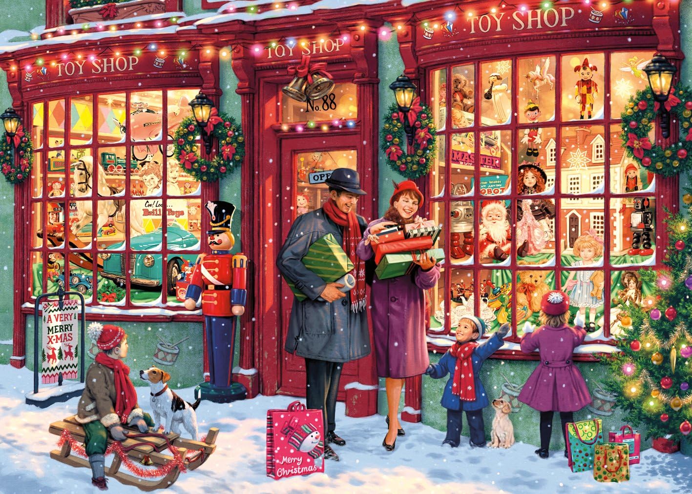 Gibsons 100 XXL BIG PIECE JIGSAW PUZZLE Family Christmas Shop Jigsaw