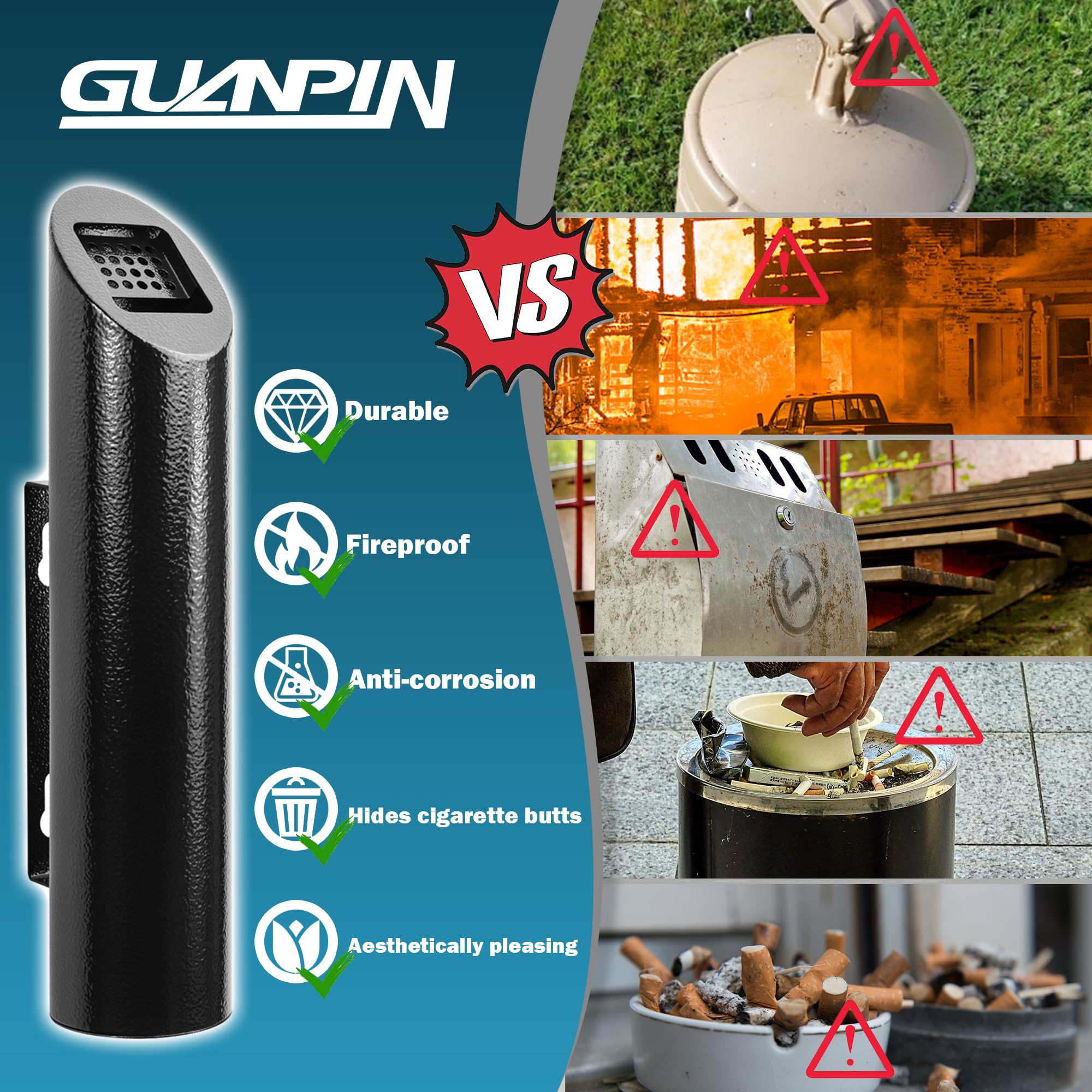 fireproof cigarette receptacle Amazon.com: Cigarette Butt Disposal,Receptacle,Ashtray,Bin,Fireproof,  Prevention of Waterlogging, Corrosion Resistant, Smokeless, Suitable for  Indoor,Outdoor,Offices,Toilets,Smoking Areas.Black : Industrial & Scientific