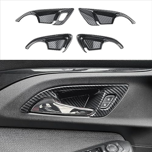 Miniatura 3 de YOUTOOCAR Fundas interiores para manija de puerta compatibles con accesorios Chevy Trailblazer 2020-2023 (patrón de fibra de carbono)