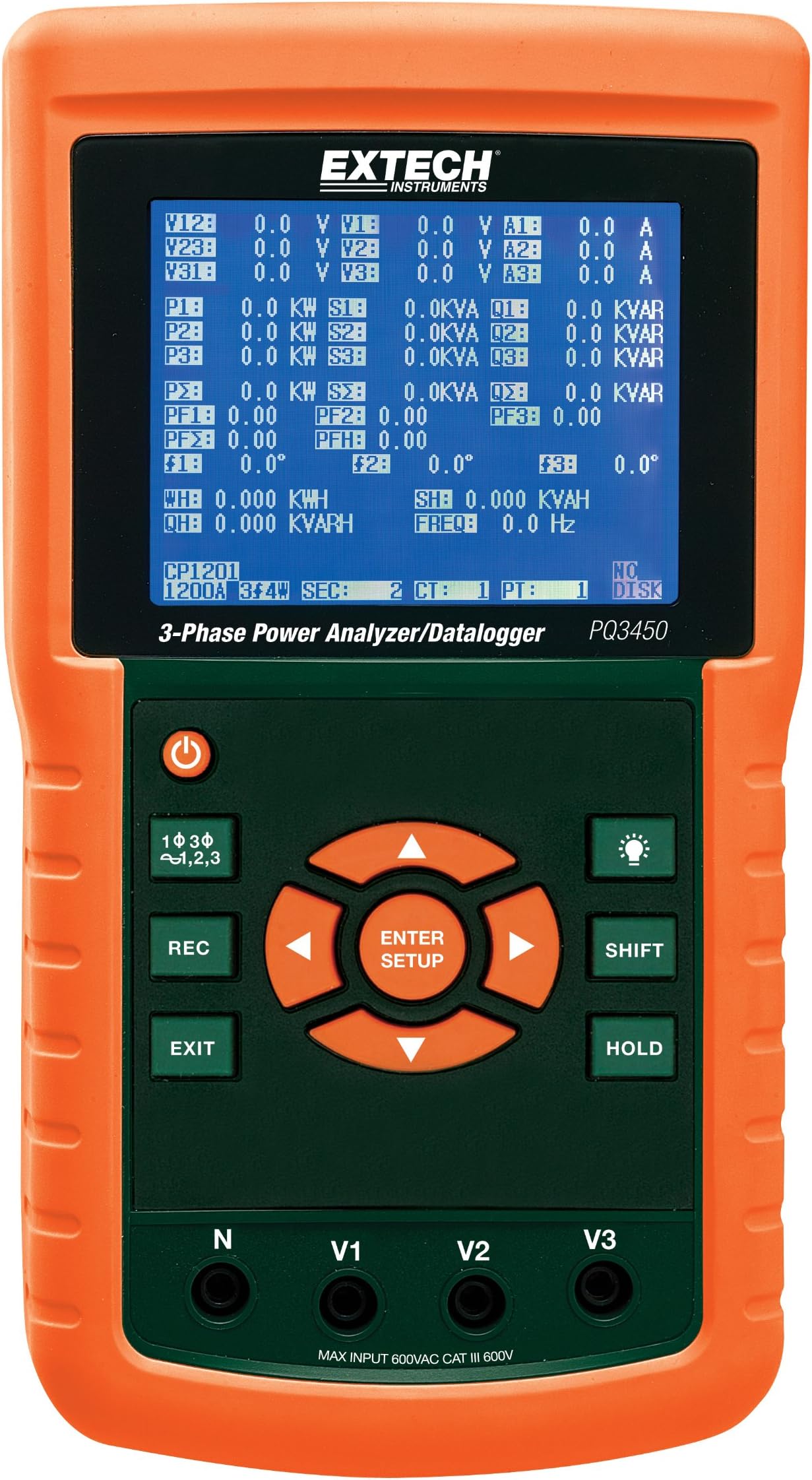 - Extech PQ3450-3-Phase Power Analyzer & Datalogger