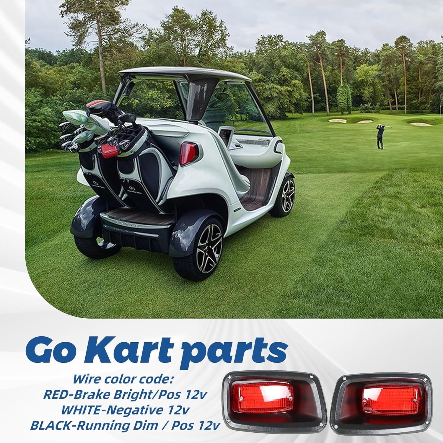 WFLNHB Rear Tail Light (2 Taillights) Replacement for EZGO TXT Golf Cart 1996-2014