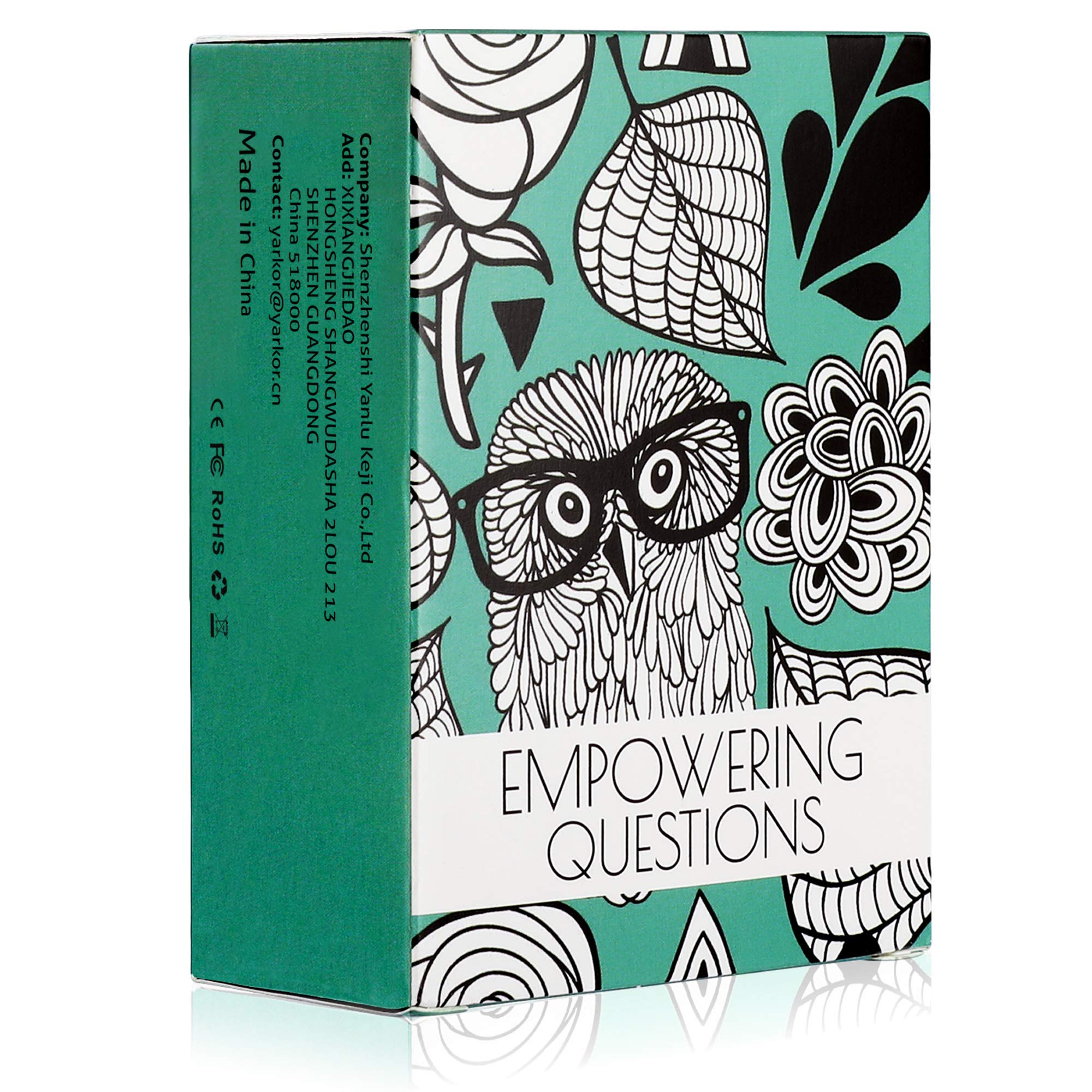 Yarkor 100pcs Empowering Question Cards - Questions for Mindfulness, Meditation, Writing, Self Care Cards, Thought-Provoking Cards