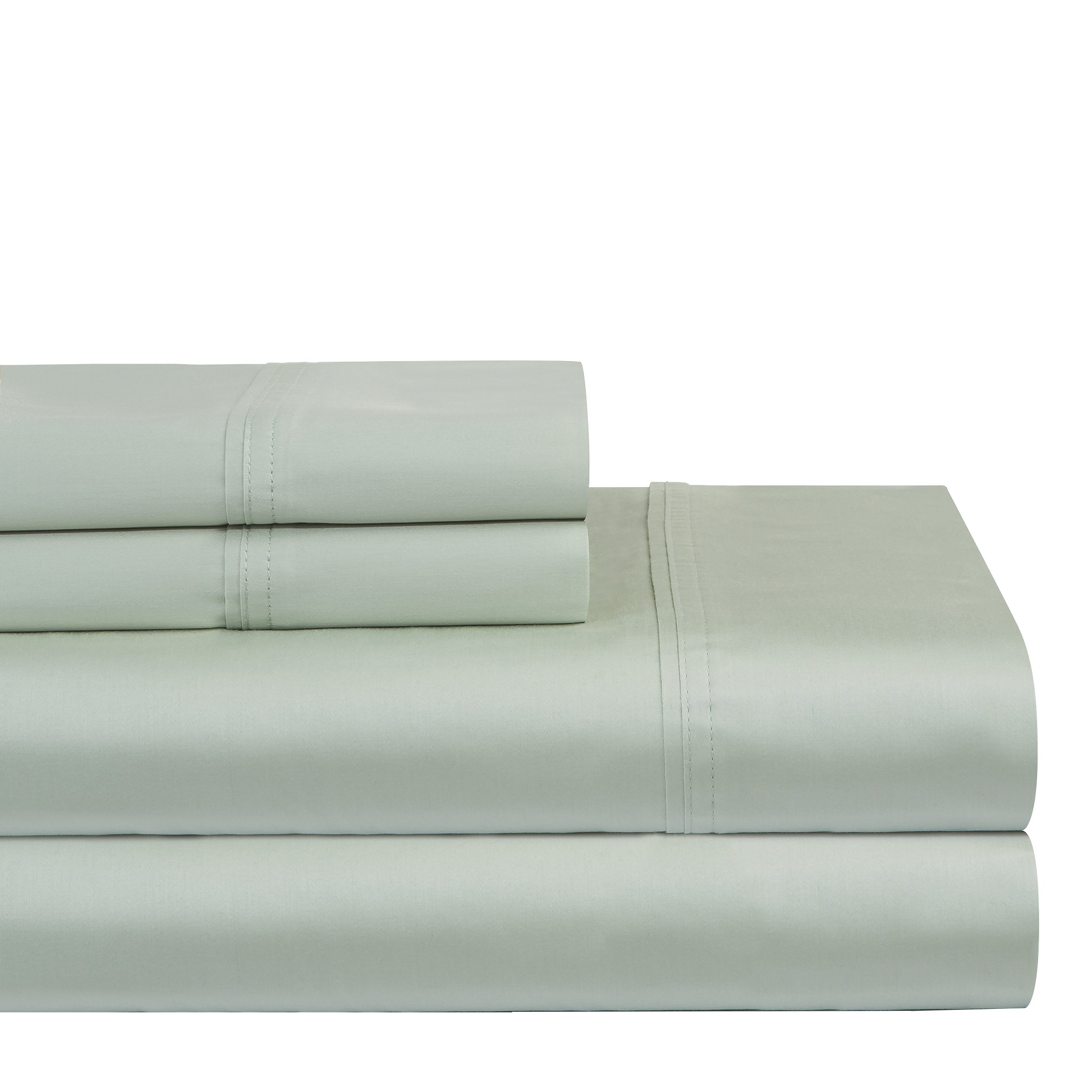 Pointehaven 400 TC Deep Pocket 100-Percent Pima Cotton Sheet Set, Sage, Cal King