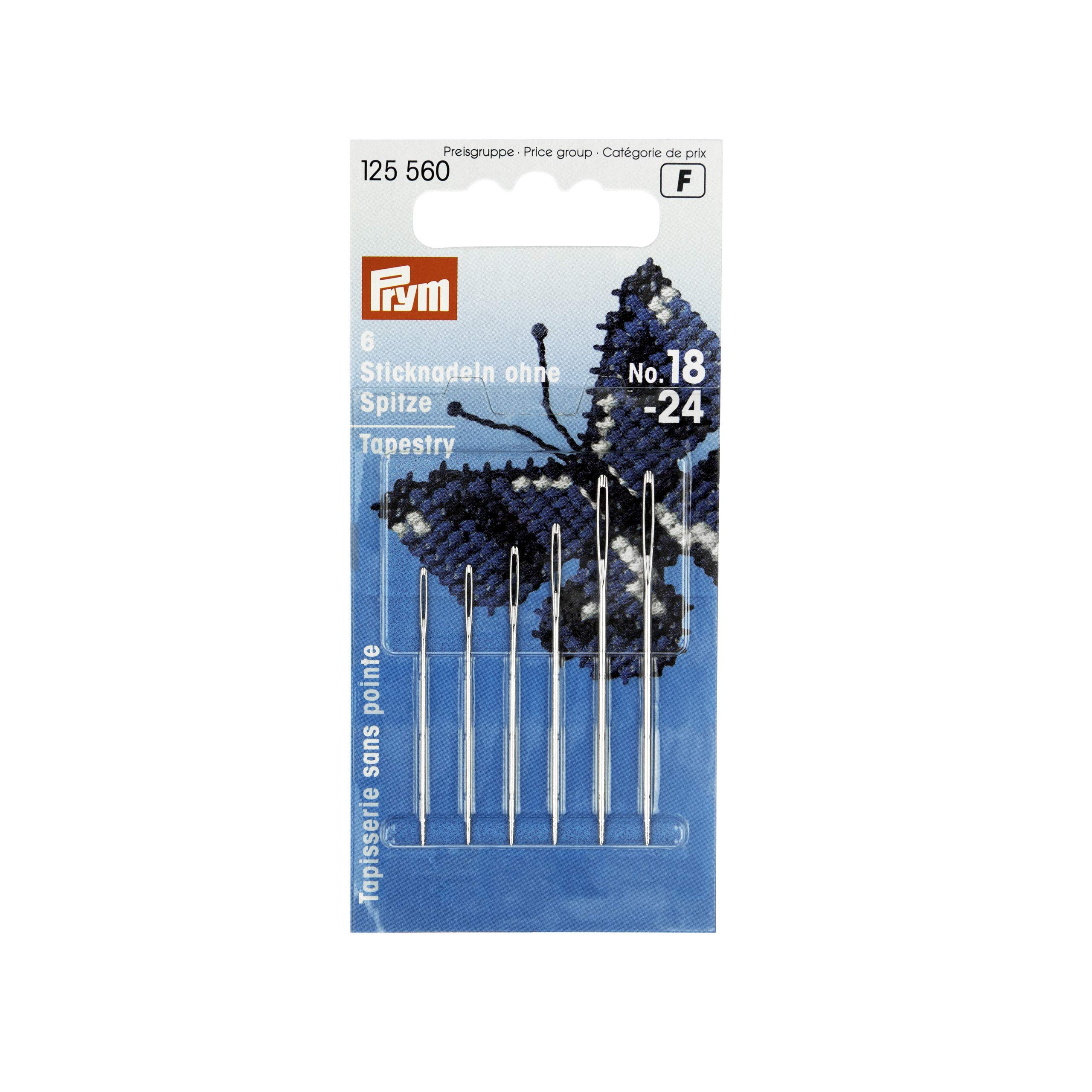 Prym Tapestry Needles with Blunt Point and Gold Eye, Silver