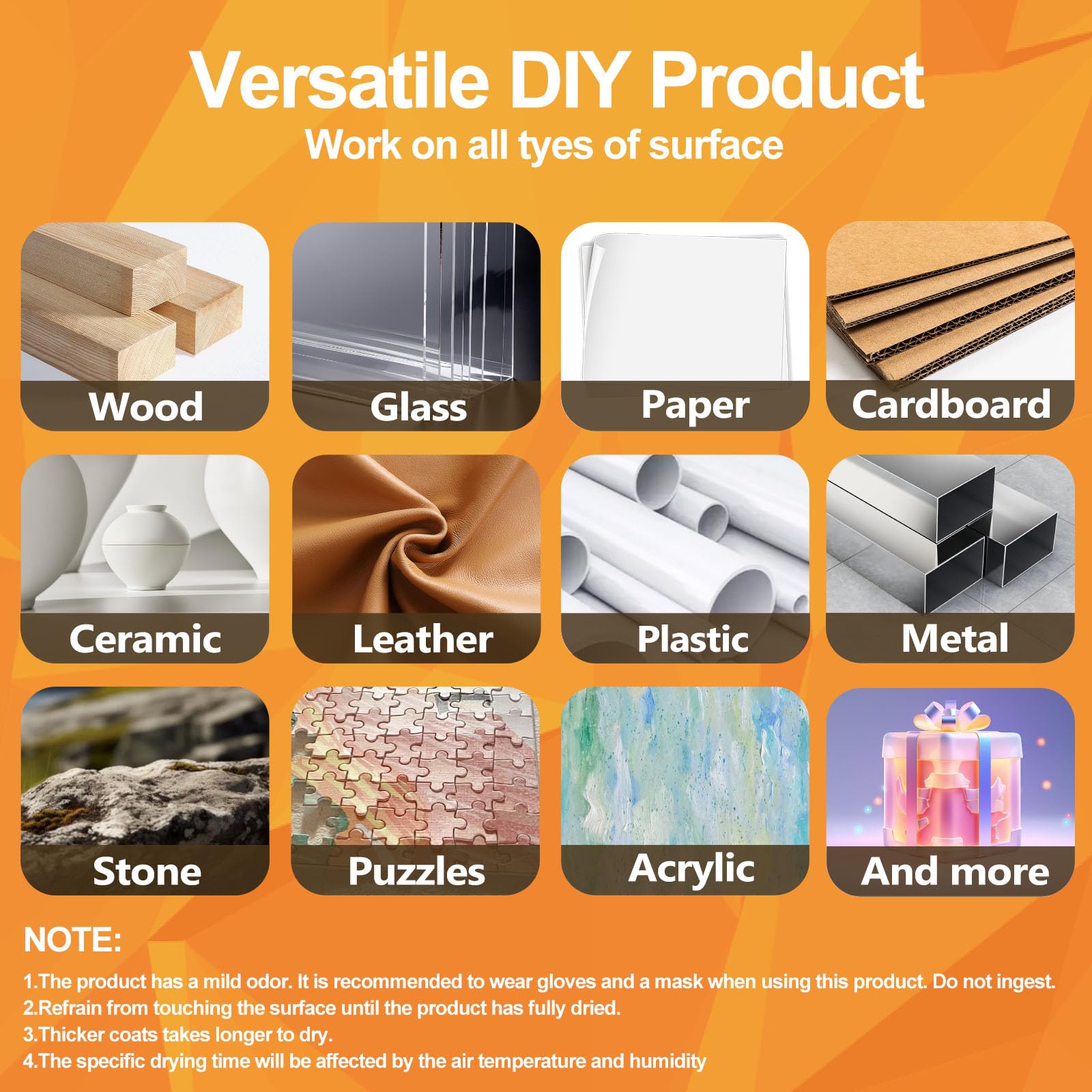 Sealer, Decoupage Glue & Gloss Finish, All-in-One Clear Craft Glue, Perfect for Indoor and Outdoor DIY Crafts and Art Projects, with Quick Dry & Cure Time (Gloss)