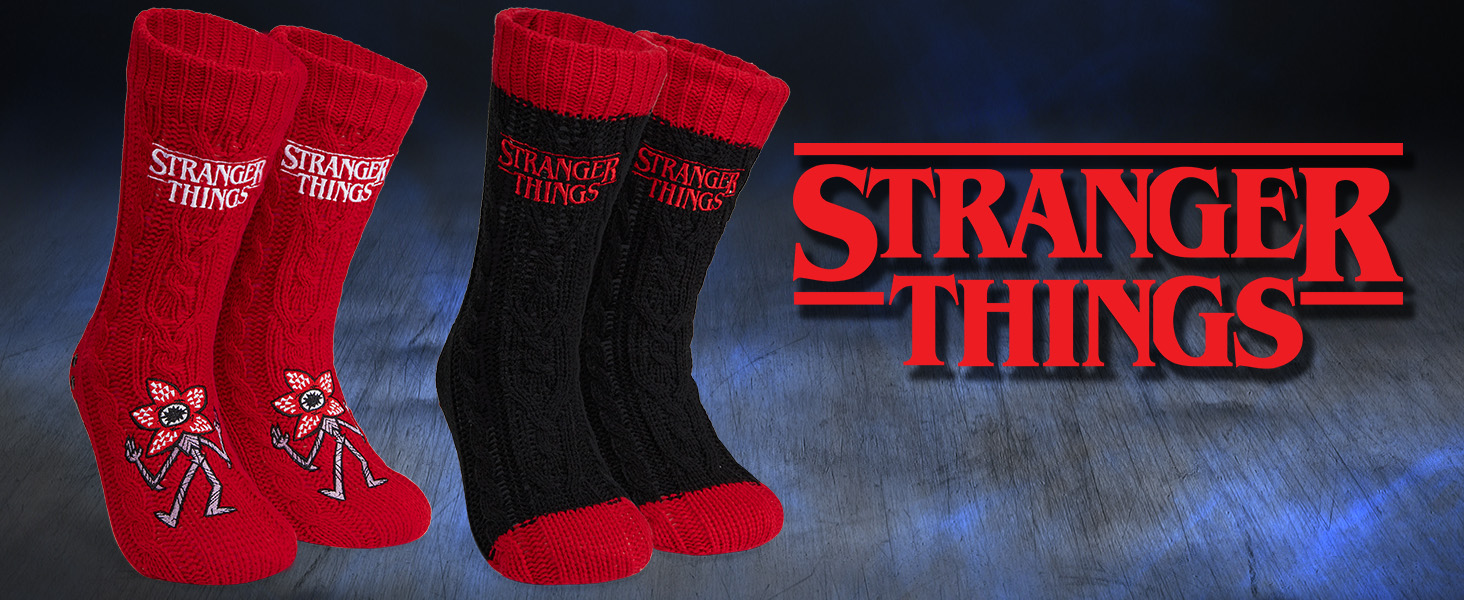Chaussette Rigolote Femme Humour Chaussettes Stranger Things Fourrées - Antidérapantes - Cadeau Fan Série Stranger Things Livre Chaussette Rigolote Femme Humour Chaussettes Stranger Things Fourrées - Antidérapantes - Cadeau Fan Série Stranger Things Livre