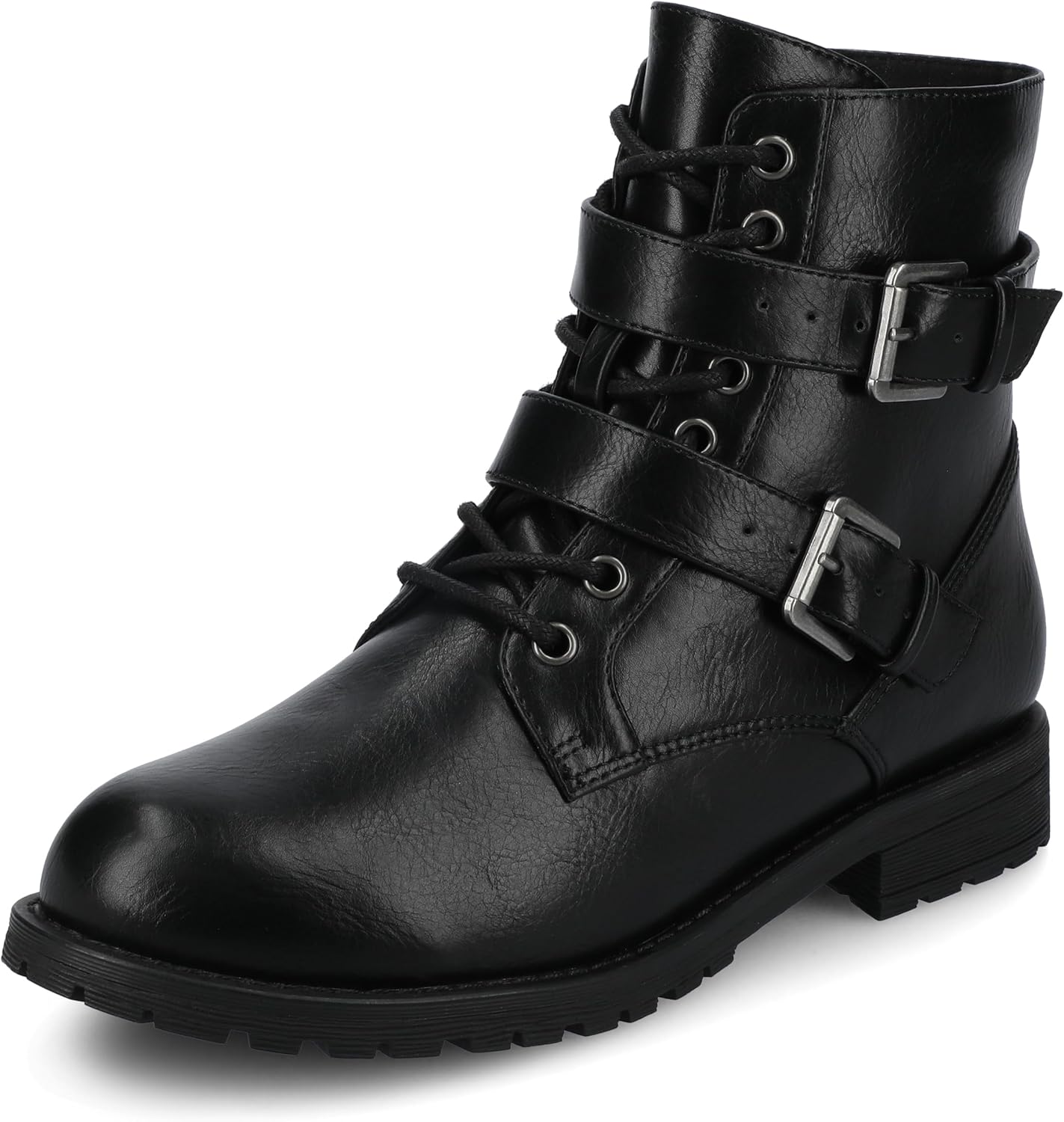 Journee Collection Women's Juliah Lace-Up Zippered Strappy Boots