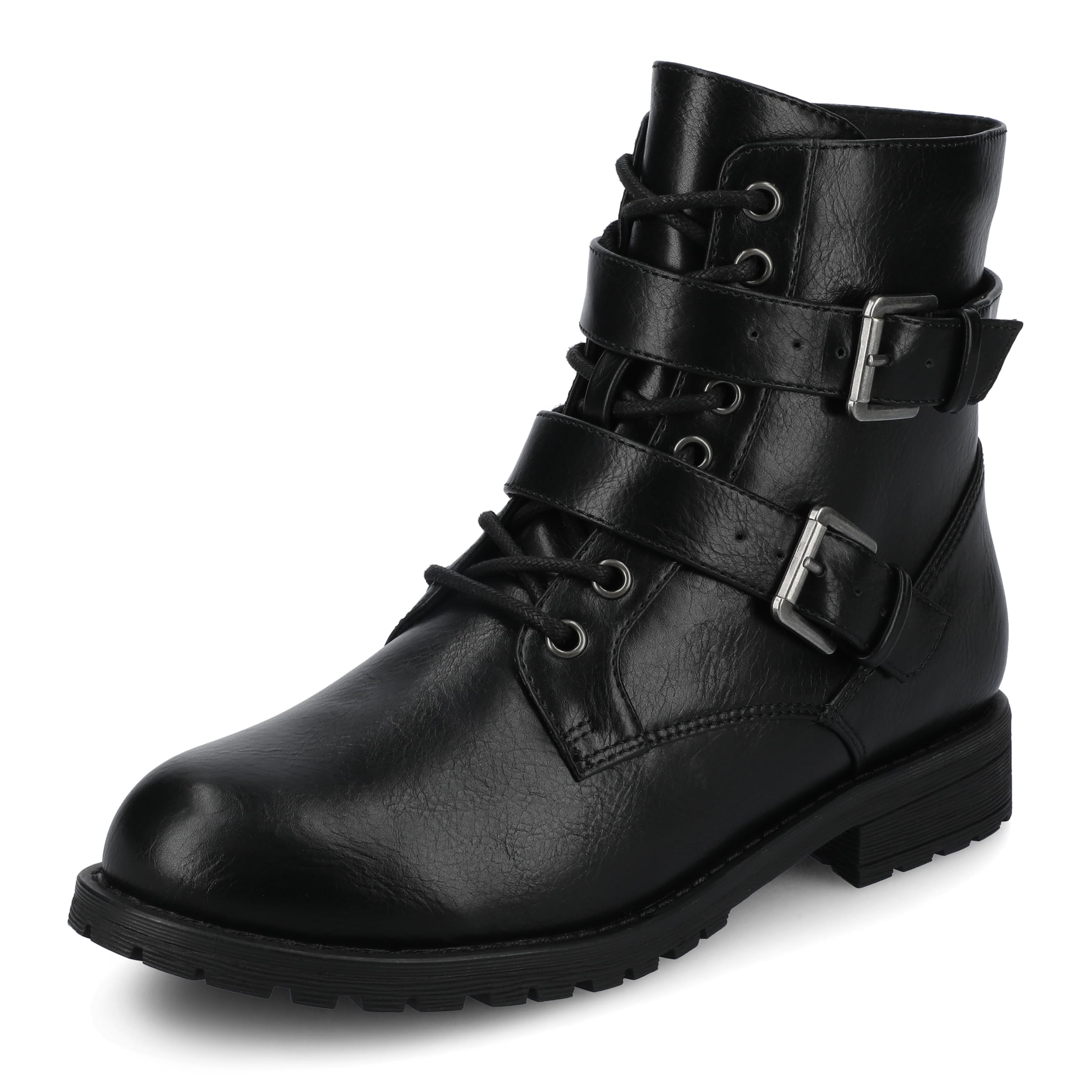 Journee Collection Womens Juliah Lace-Up Zippered Strappy Boots