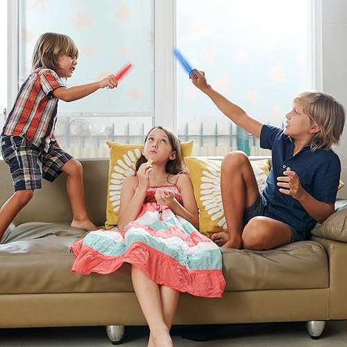 Miniatura 2 de SaberChops - Palillos de sable de luz con luz LED de Star Wars, reutilizables, 8 modos de color, 4 pares gratis, llavero de halcón milenario,