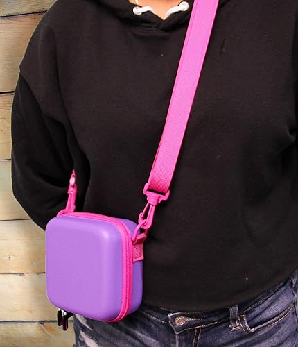 Miniatura 5 de CASEMATIX Funda de viaje compatible con Cool Maker Shimmer Me Body Art Temporal Roll-on Glitter Tattoos Roller y recargas  Funda púrpura solo con