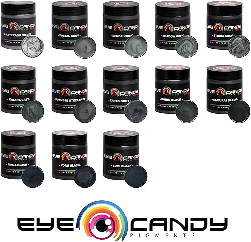 Miniatura 8 de Eye Candy Pigmento en polvo de mica prémium "Yoru Black" (0.88 oz), aditivo multiusos para manualidades y manualidades  carpintería, epoxi, resina,