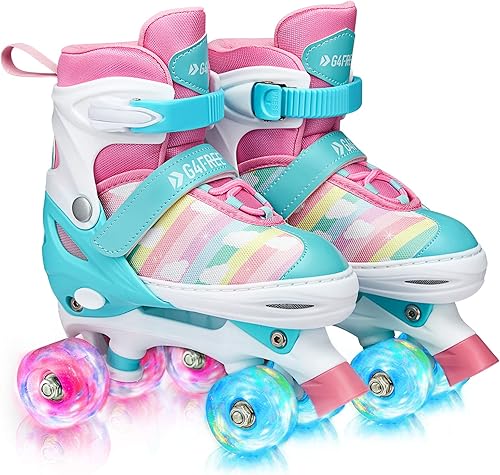G4Free Patines de ruedas para niñas, 4 tamaños ajustables con ruedas iluminadas para niños pequeños, exteriores e interiores disponible en Yaxa El Salvador