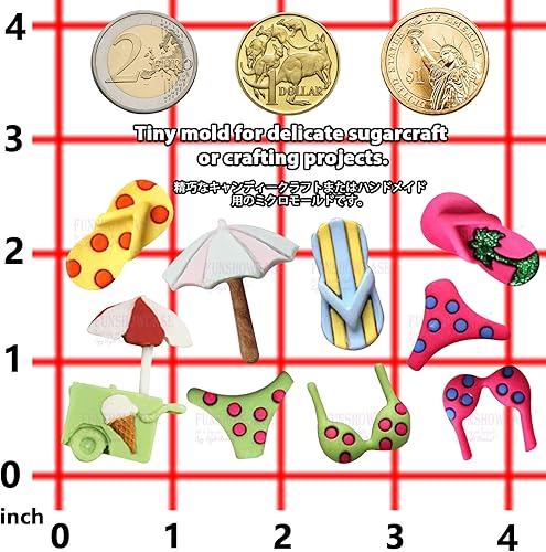 Miniatura 5 de Molde de silicona para decoración de pasteles de vacaciones en la playa, decoración de pasteles de fondant, decoración de cupcakes, arcilla