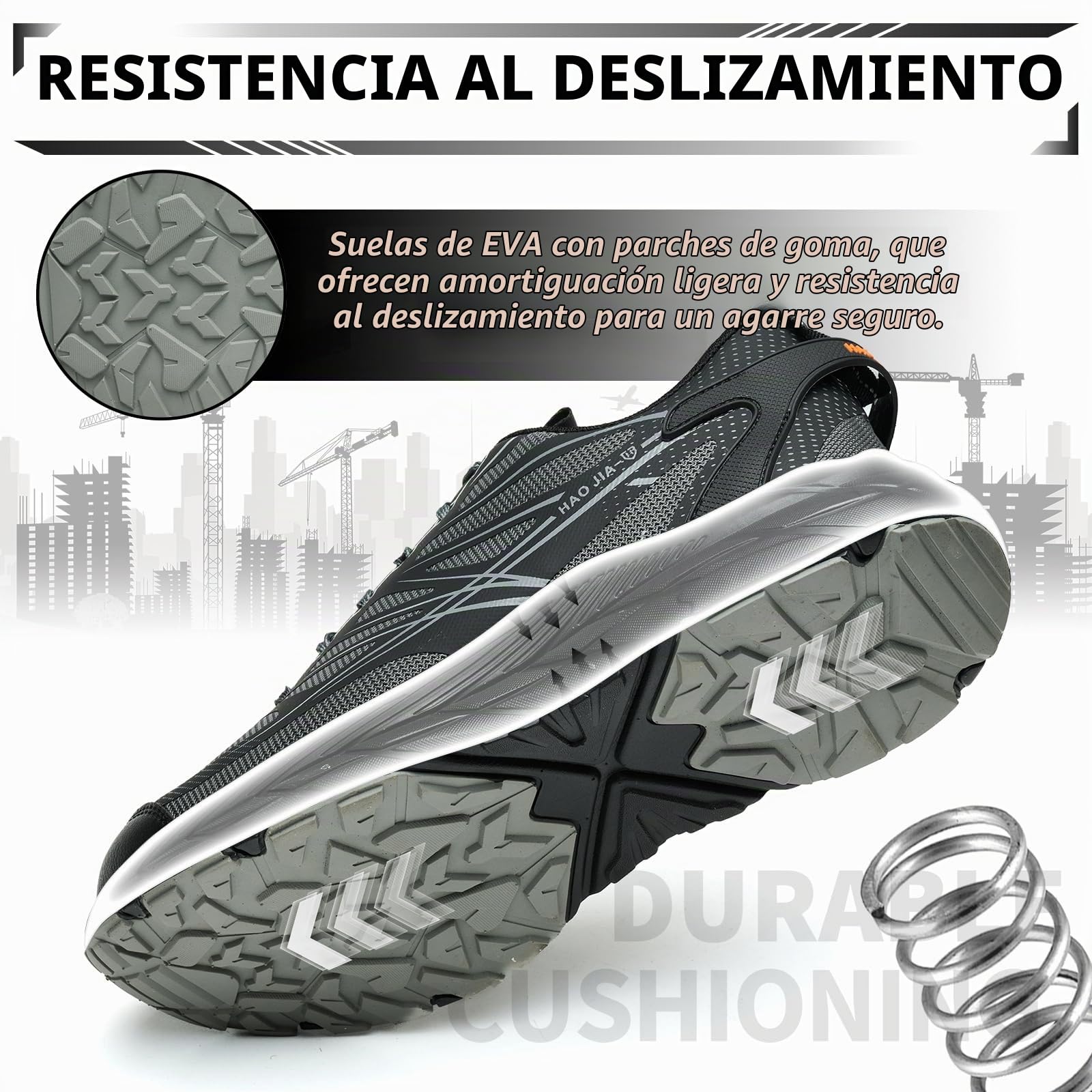 Zapatos de Seguridad para Hombre Comodos Zapatillas de Seguridad Mujer Antideslizante Zapatos Trabajo con Puntera de Acero Ligero Transpirable Calzado Seguridad