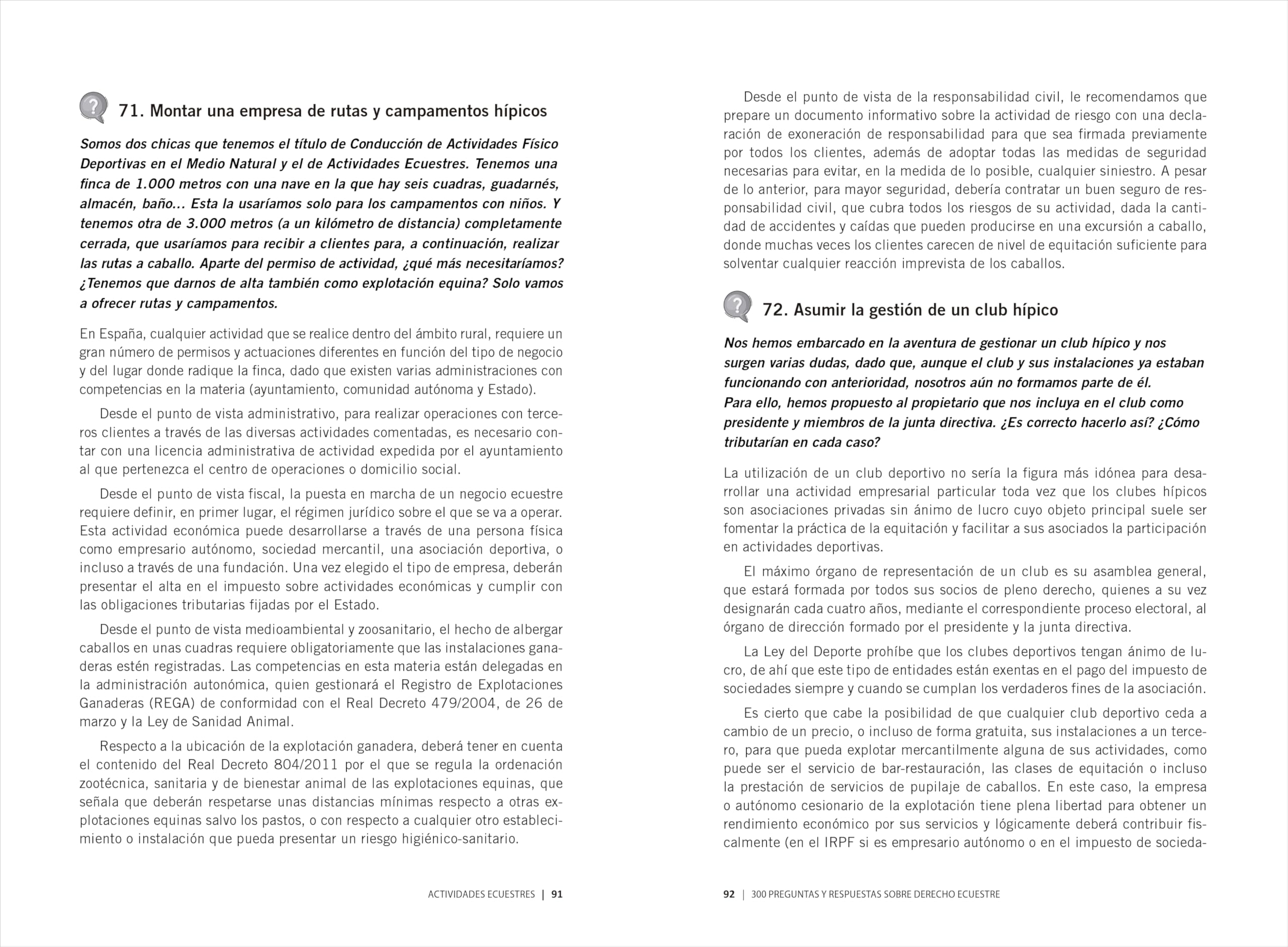 300 preguntas y respuestas sobre derecho ecuestre