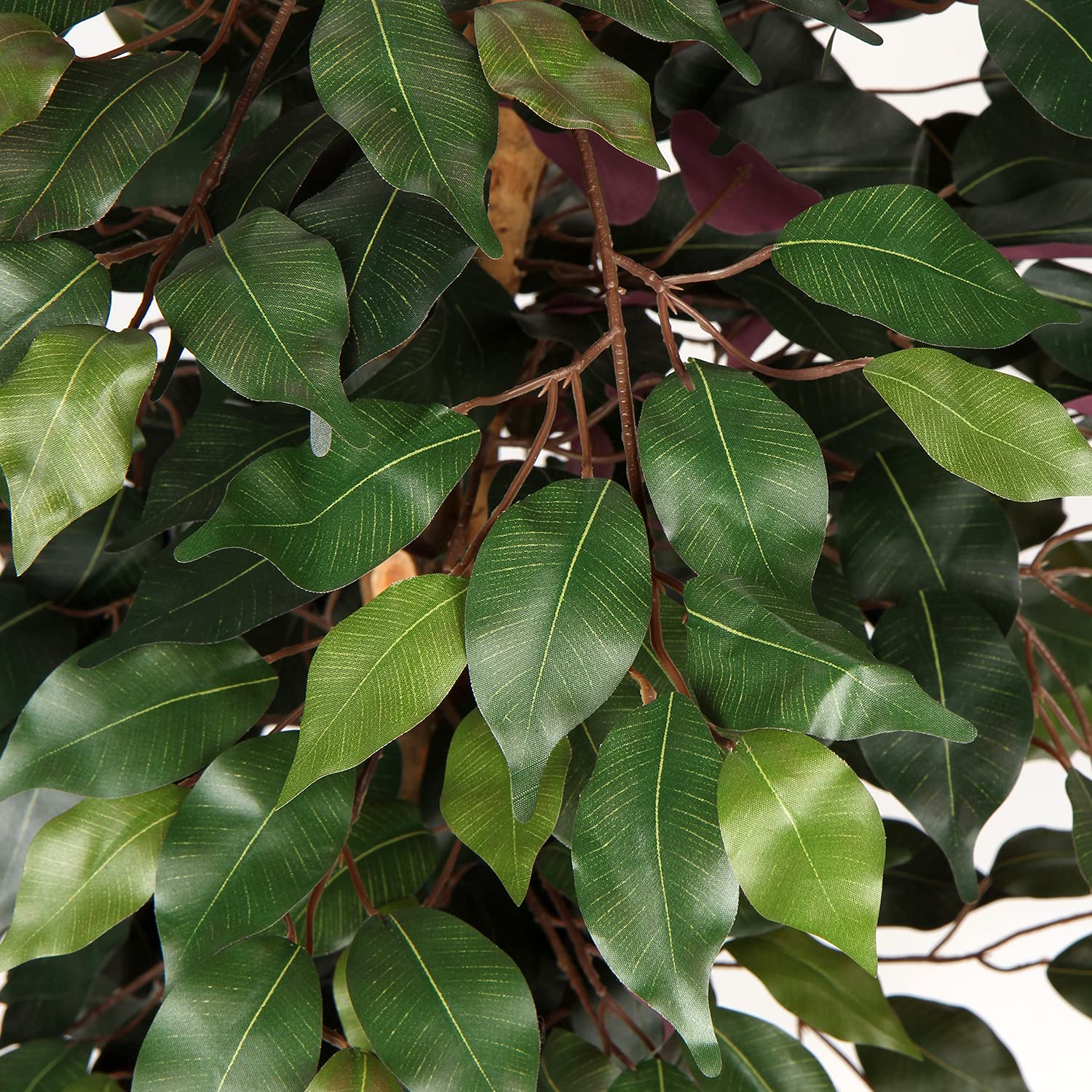 Plantes artificielles Grande Plante Artificielle Benjamini Ficus Arbre Artificiel Plante d'intérieur déco pour Bureau déco Chambre à Coucher Salle à Manger intérieur déco extérieur Vert Rouge 105 CM