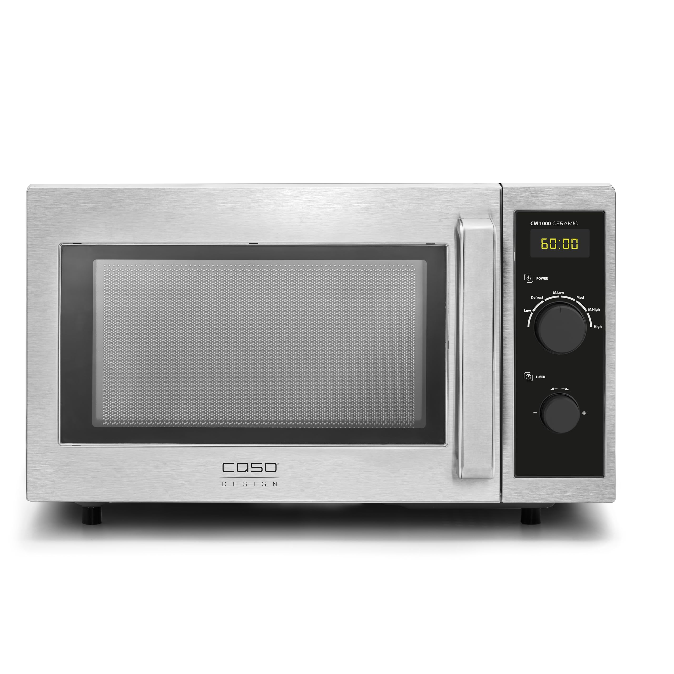 CASO CM1000 Ceramic, Gewerbe- Mikrowelle, 25 L, 1000 Watt, Timer | für professionelle Gastronomie, 6 Leistungsstufen, Casotek Boden, Timer bis 60 Min