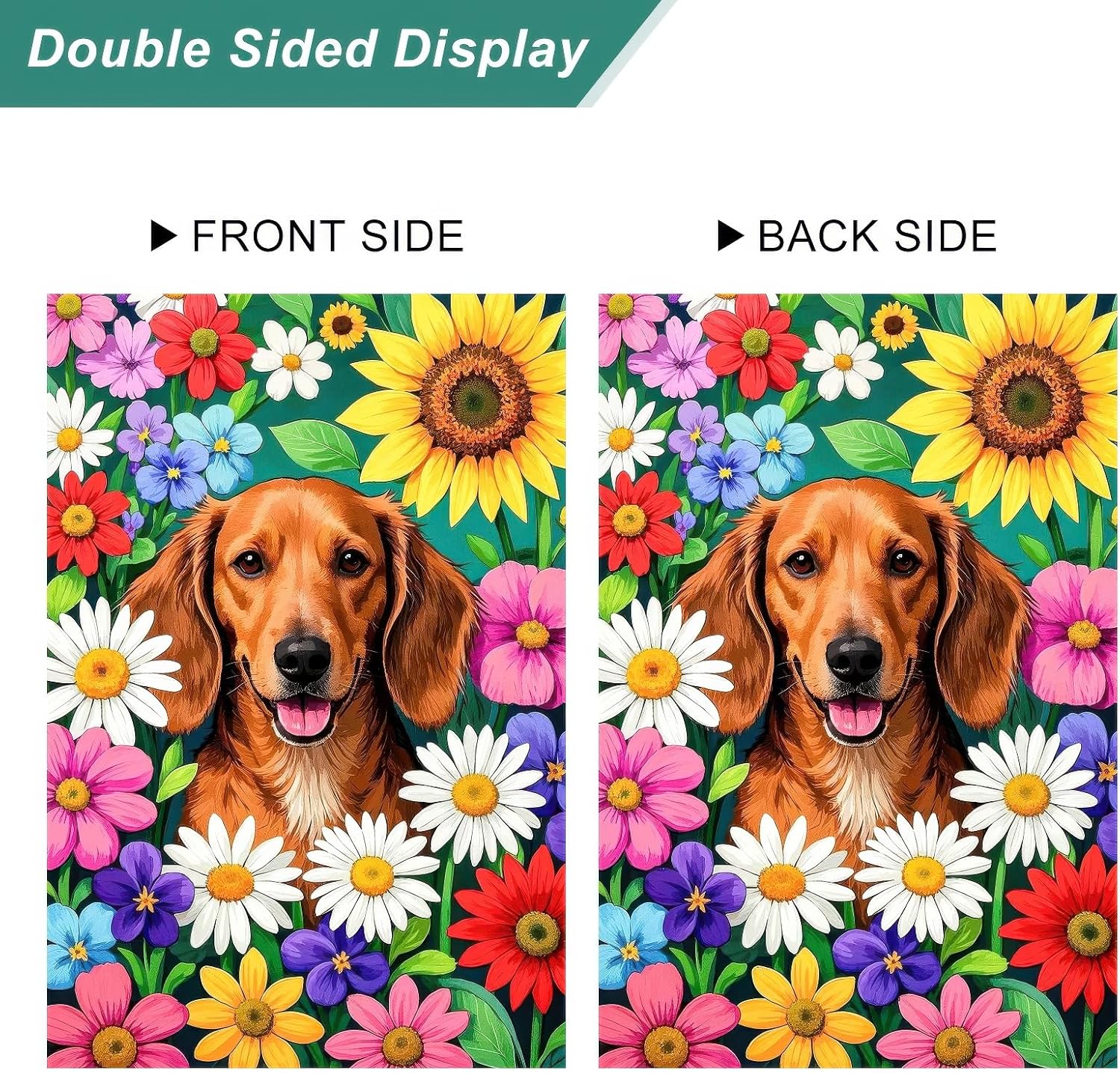 Hello Spring Garden Flag 12x18 Inch Double Sided Cute Golden Retriever Seasonal Welcome Small Flags For Outside Outdoor Decor Yard Farmhouse Holiday Spring Summer Decorations Yard Flags - Image 5