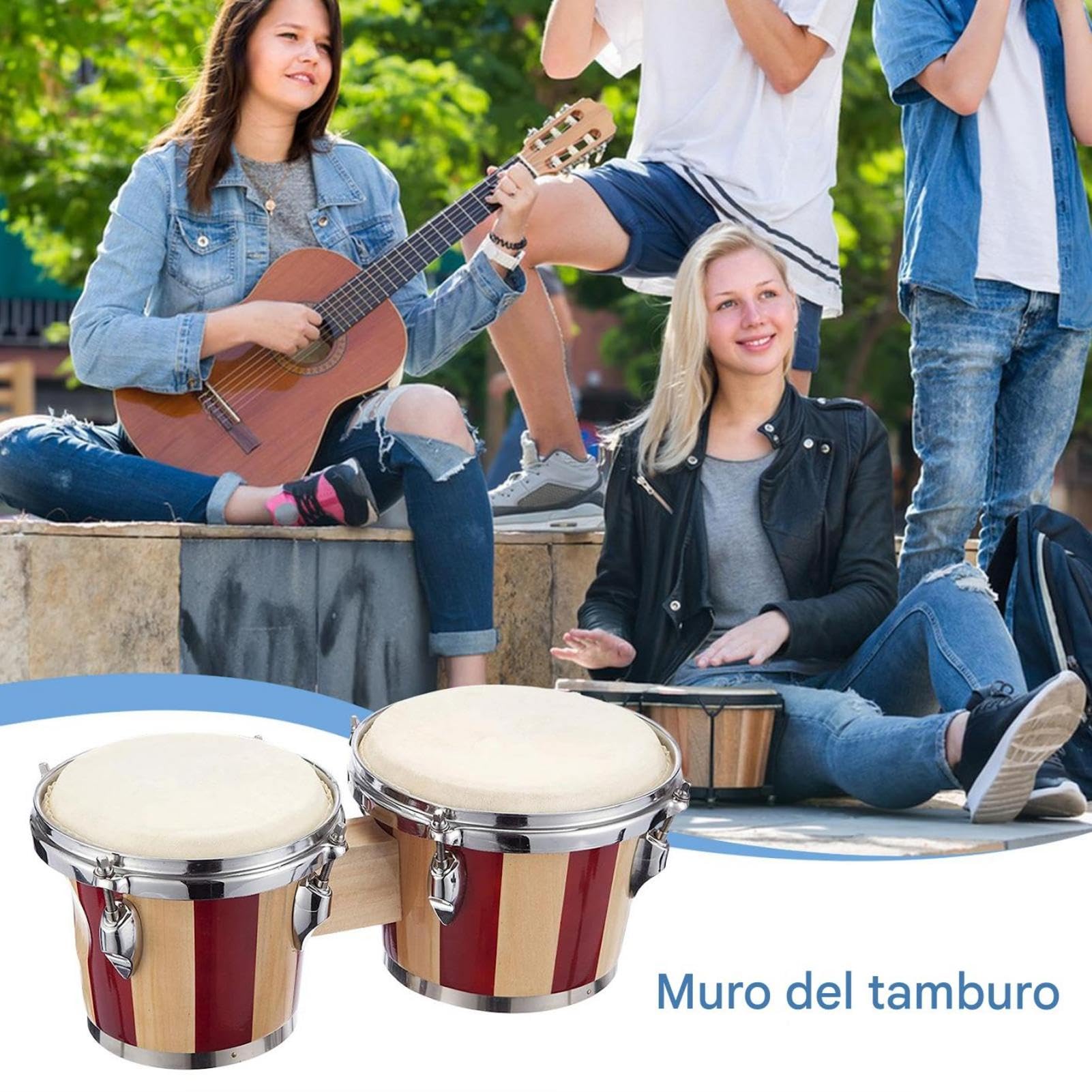 BONGO DRUM Musikinstrument Schlagzeug für Anfänger Musikinstrument für Anfänger 6 Zoll und 7 Zoll für Jugendliche Kinder