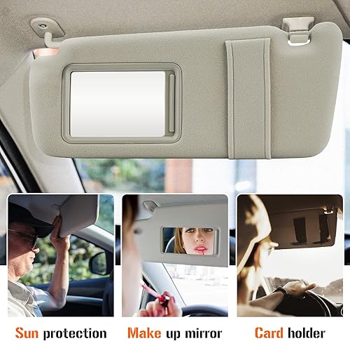Miniatura 9 de Visera solar derecha del lado del pasajero sin luz para Toyota Camry sin techo corredizo 2007 2008 2009 2010 2011 Beige reemplazo de visera parasol