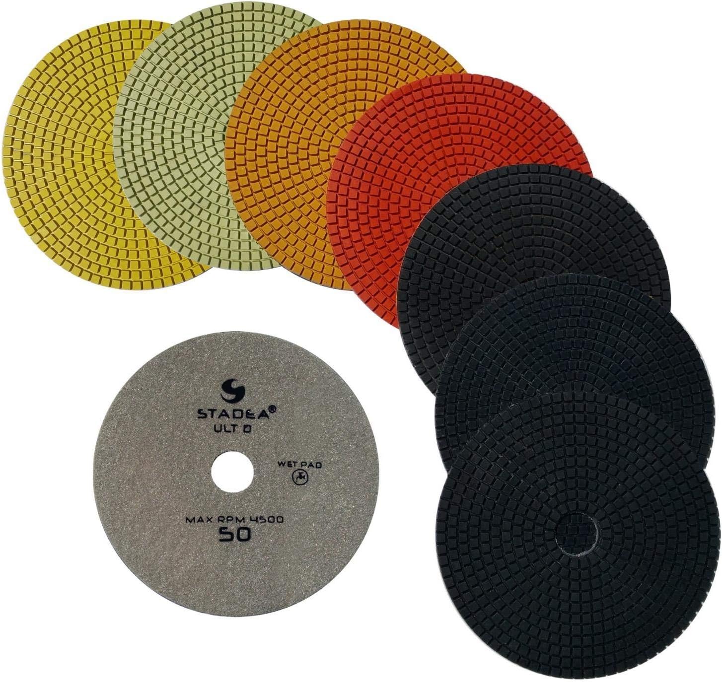 Stadea PPW155X Granite Polishing Pads 7" Diamond Pad 400 Grit For Granite Quartz Stones Polish