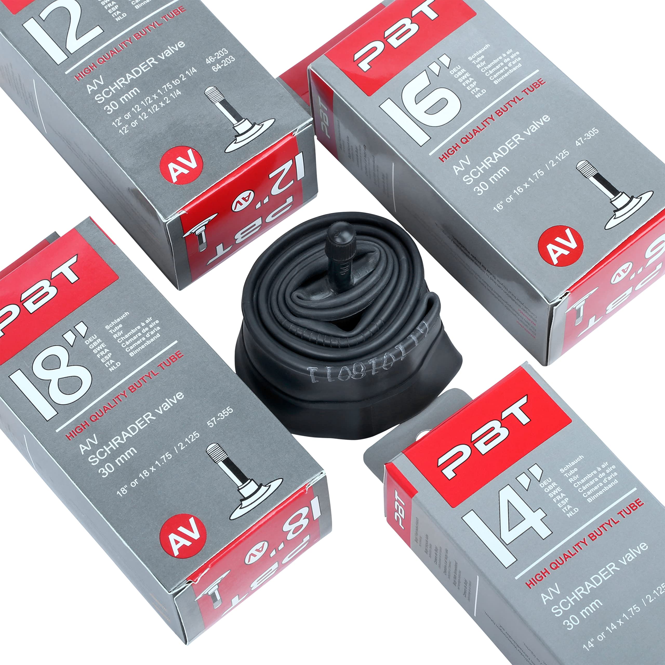 Chambre à Air Vélo - 14 X 1,75-2,125" - Valve Schrader 35mm - Mixte