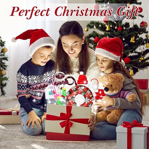 Miniatura 6 de Juego de 9 accesorios de muñeca elfo de Navidad, incluye orejeras, bufanda, suéter, bota, tubo de nieve inflable, máscara, sombrero, patines de