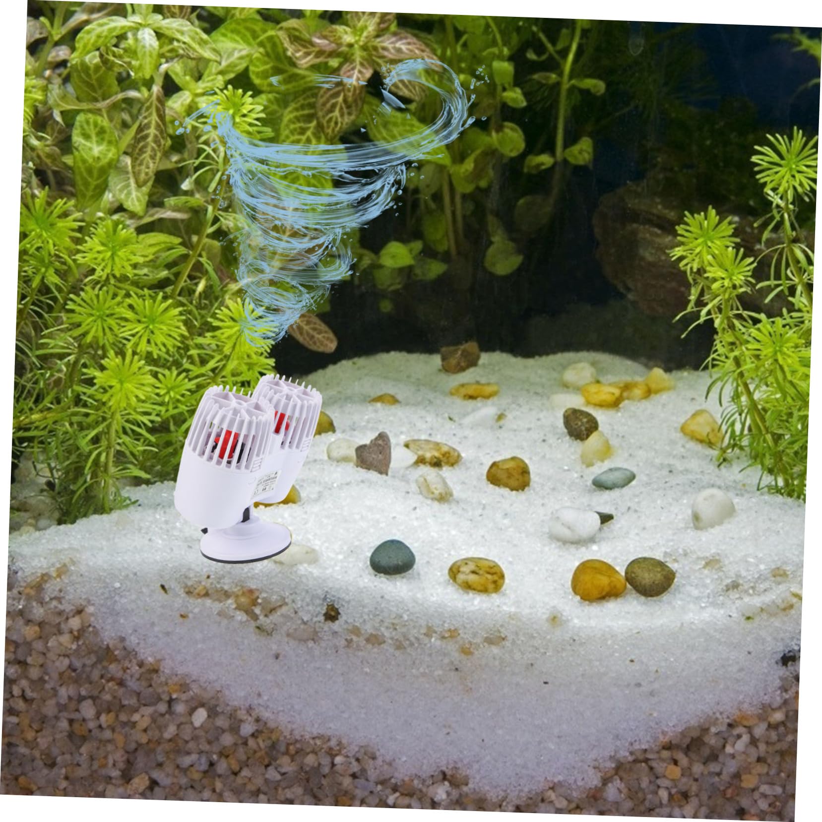 Angoily Leise Wellenpumpe aus Kunststoff mit Saugnapfbasis für Aquarium 15000l/h Förderleistung 20w Leistung und 200cm Kabel für Kleine Aquarien