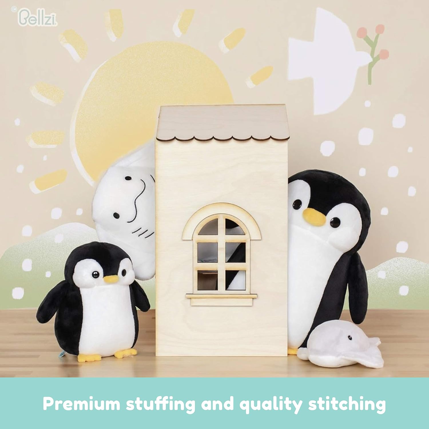 Bellzi Penguin Stuffed Animal Plushie - Penguin Kawaii Plush Toy - Plushies for All Ages - Pengi - Image 6