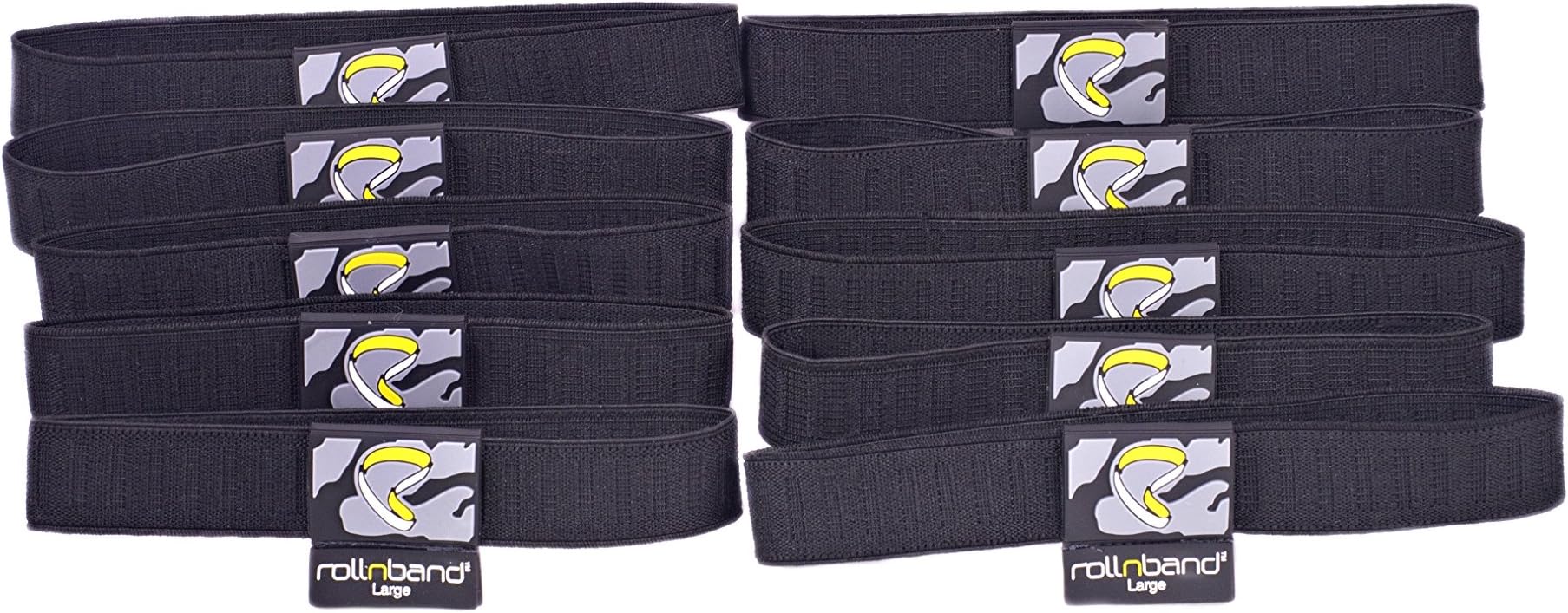 RB10LBLK Space Saving Travel Band, Black, Large (10-Pack)