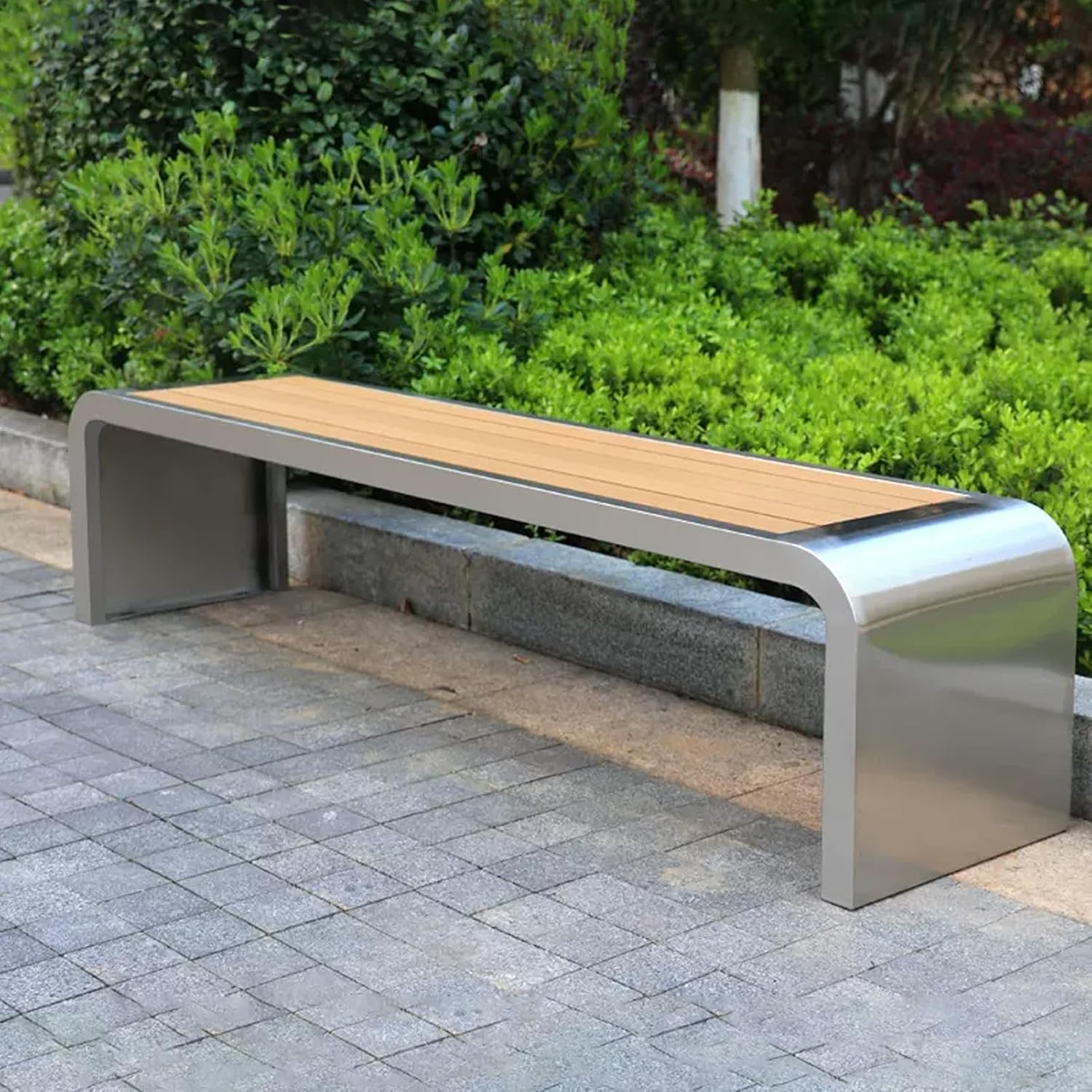 Outdoor Park Bench Garden Bench, Patio Bench, Weatherproof Backless Bench, High Load-Bearing,for Garden, Porch, Backyard, Deck(Size:100cm/39.3in A)