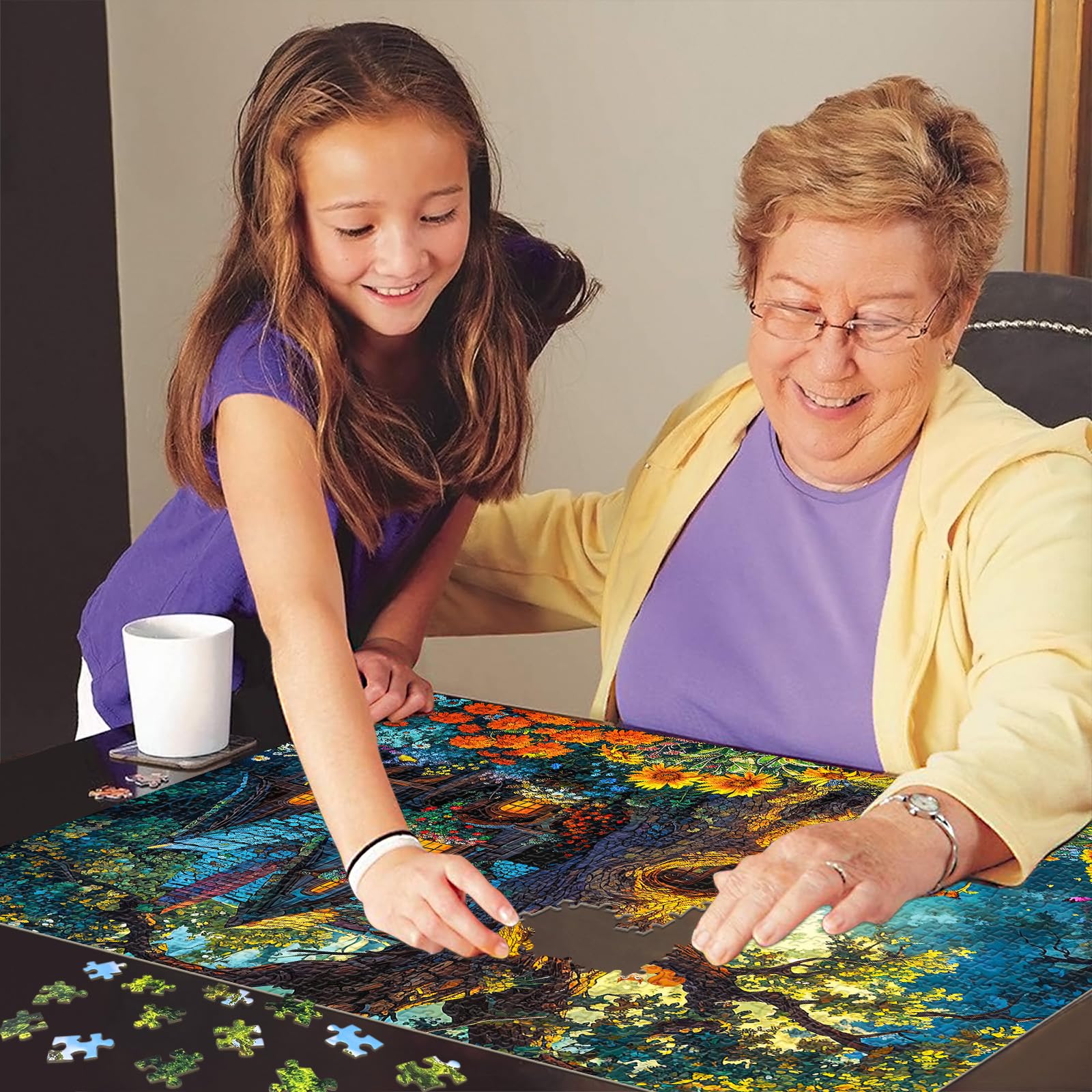 1000-Piece Jigsaw Puzzle For Adults – Interlocking Letter-Back Pieces, Magic Lake Art