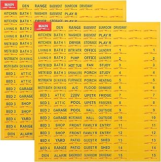2 Sheets/258Pcs Circuit Breaker Labels, Self-Adhesive Electrical Panel Labels Waterproof Breaker Panel Stickers for Home Office Apartments and Electricians (Yellow)
