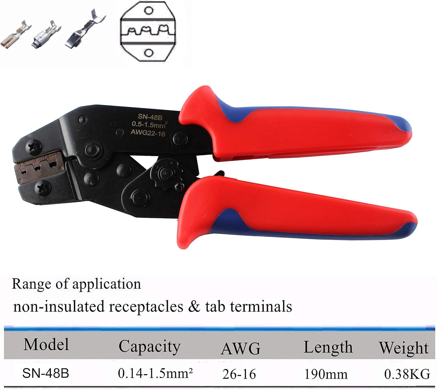 Yangoutool Terminals Crimping Tool Kit, Ratcheting Wire Terminals Crimping Pliers Tool of AWG26-16(0.5-1.5mm²) with 300Pcs Male/Female Wire Spade Connectors Terminals Crimper Kit