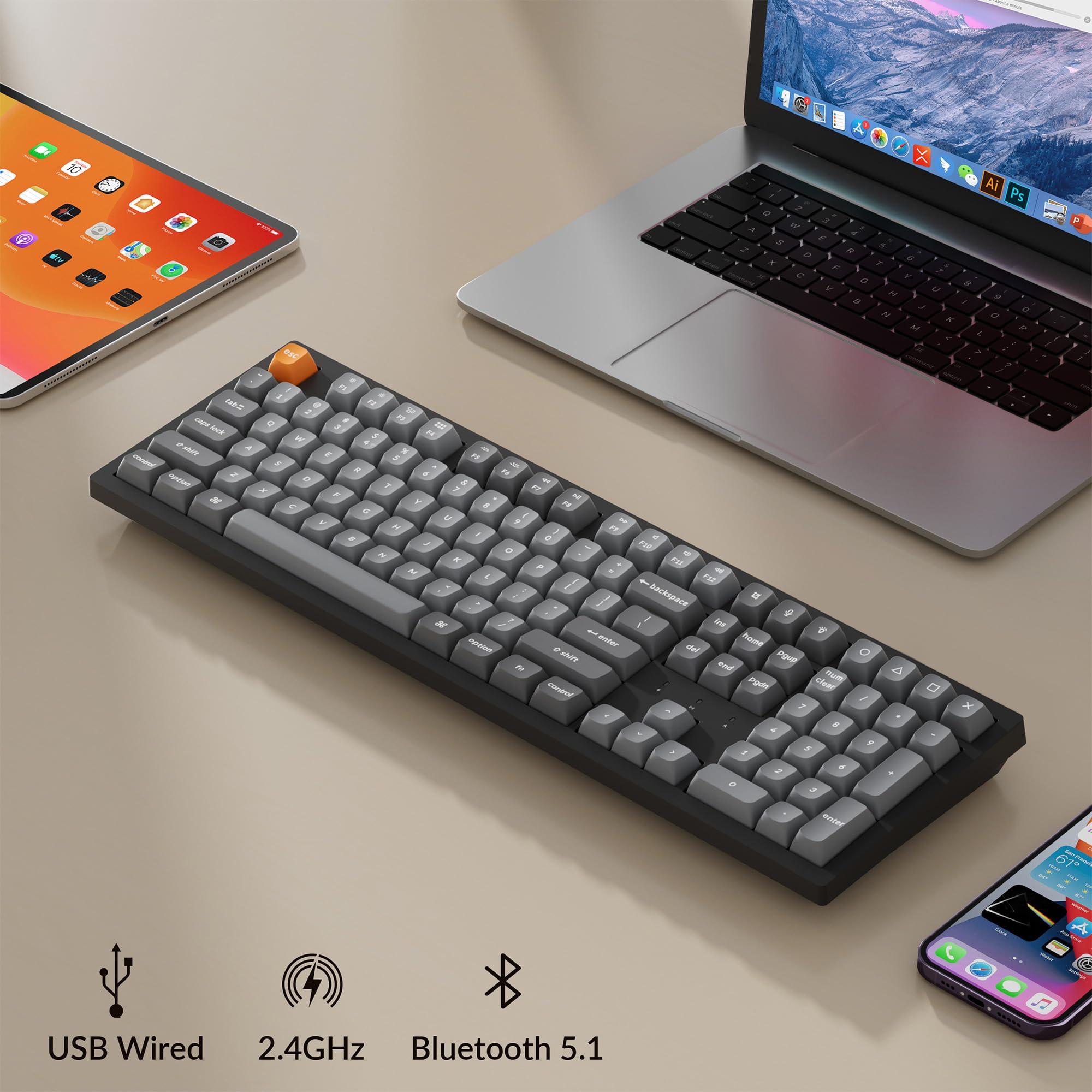Amazon.com: Keychron K10 Max Wireless Custom Mechanical Keyboard