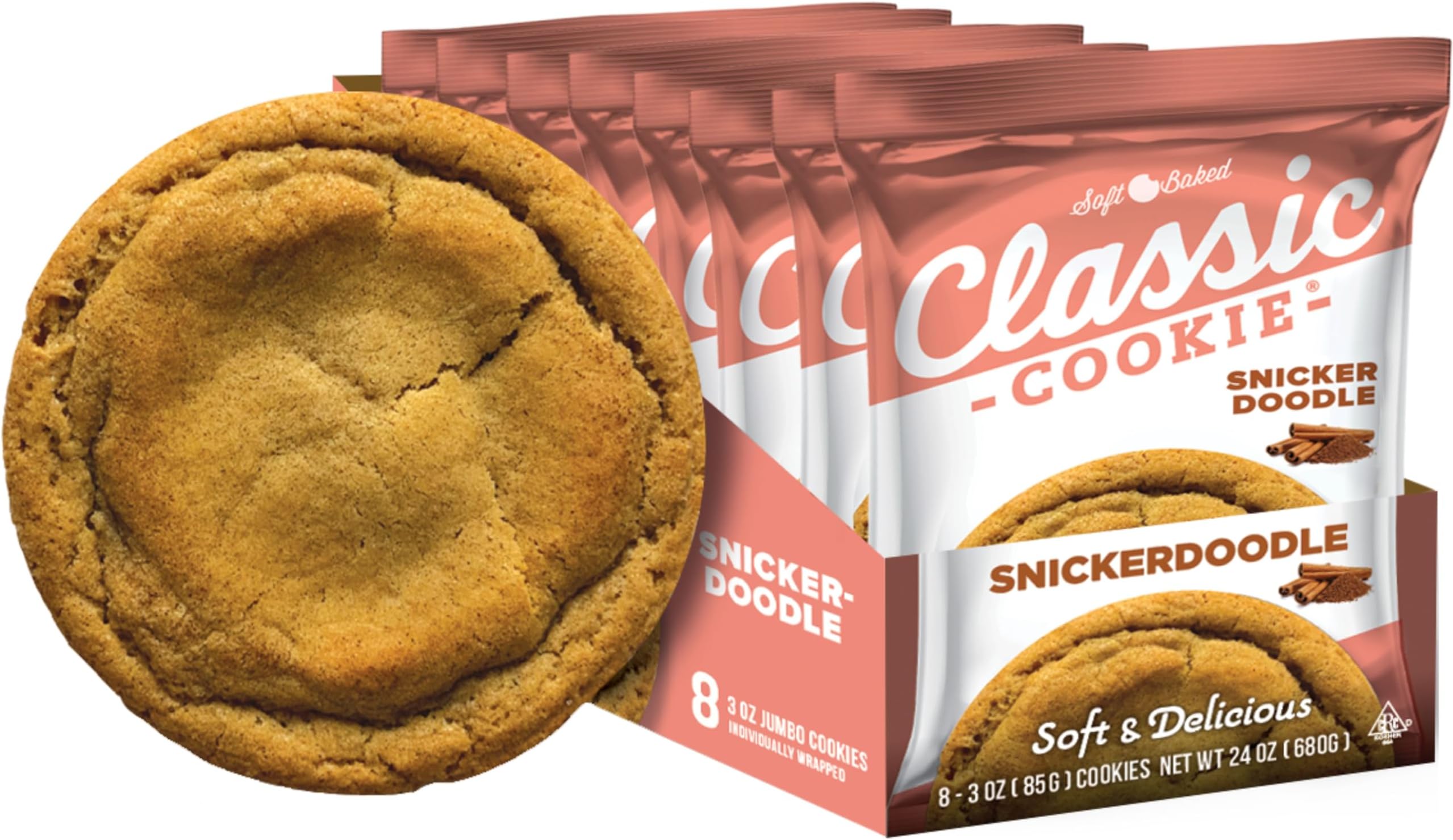 Classic Cookie, Soft Baked Cookie, Snickerdoodle 3oz, 32 Count Pack