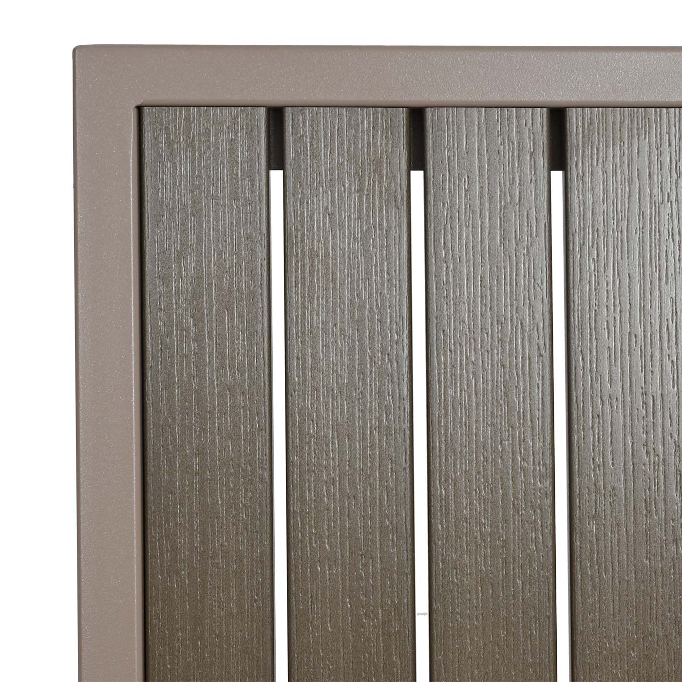 Lot De 2 Chaises Jardin Aluminium Aspect Bois - Structure Noire, Assise Teak, Résistantes Intempéries, Charge 130kg