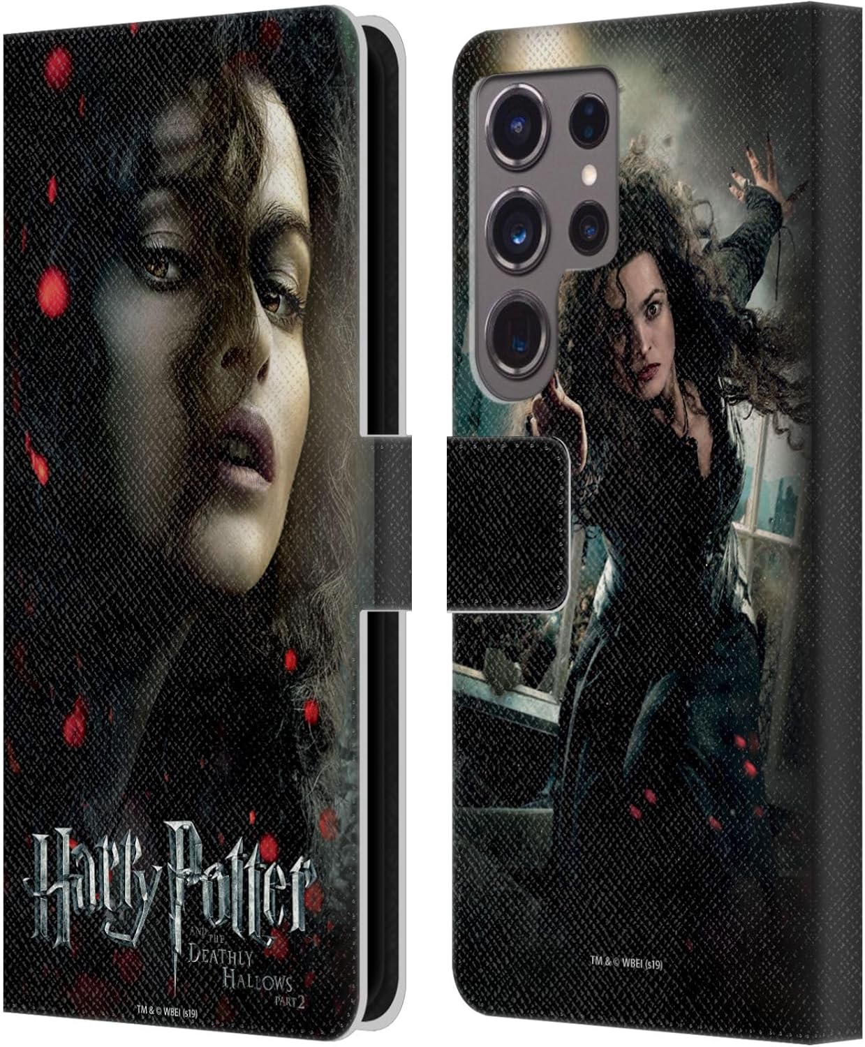 Head Case Designs Officially Licensed Harry Potter Bellatrix Lestrange Deathly Hallows VIII Leather Wallet Case Compatible with Samsung Galaxy S24 Ultra 5G